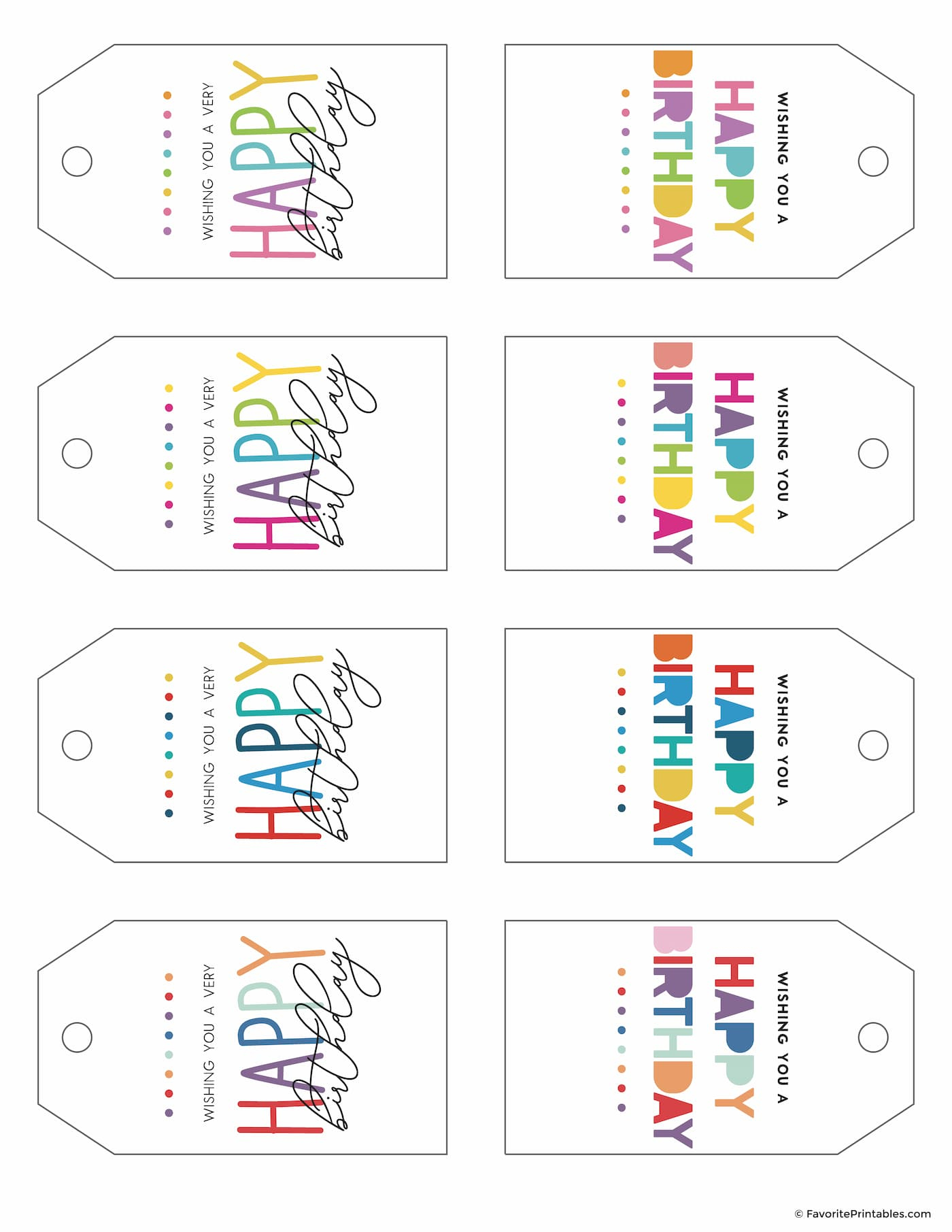 Free Printable Happy Birthday Gift Tags - Favorite Printables in Free Printable Birthday Tags