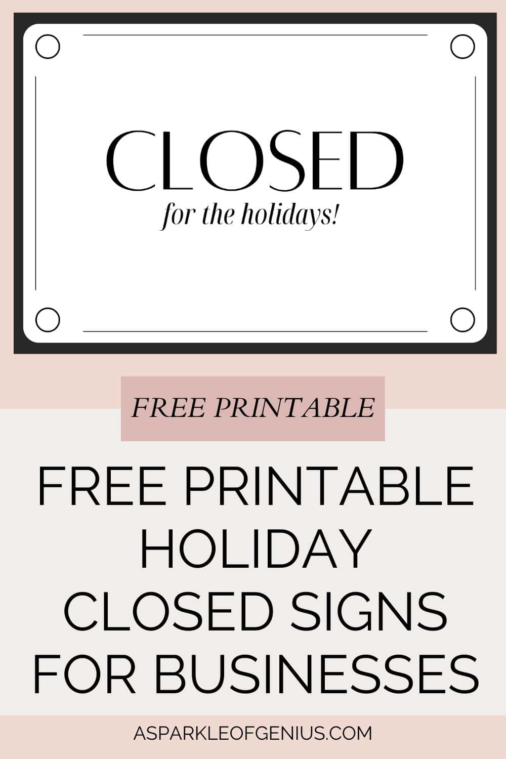Free Printable Holiday Closed Signs For Businesses - A Sparkle Of intended for Free Printable Holiday Signs Closed