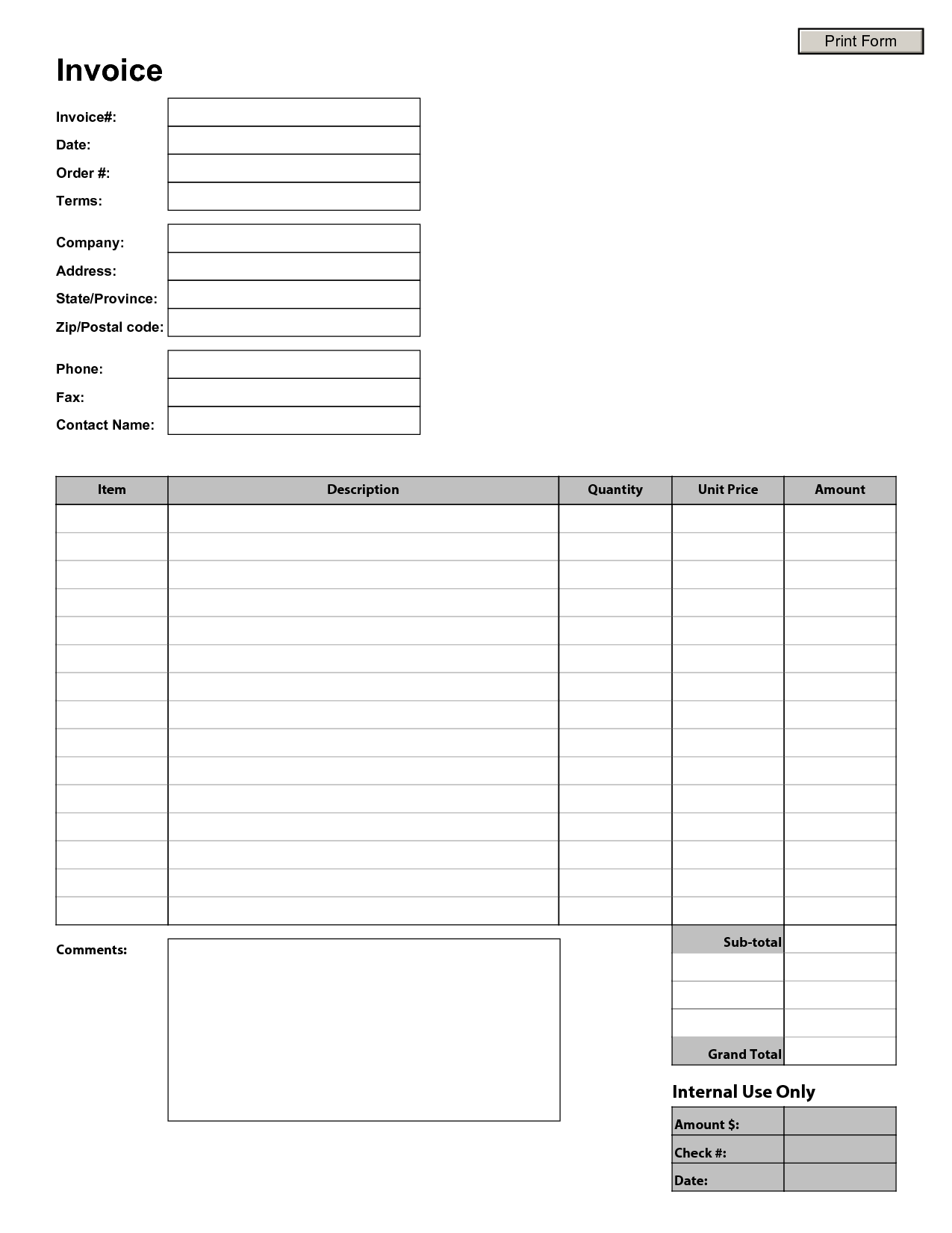 Free Printable Invoices | Printable Invoice, Invoice Sample regarding Free Printable Blank Invoice