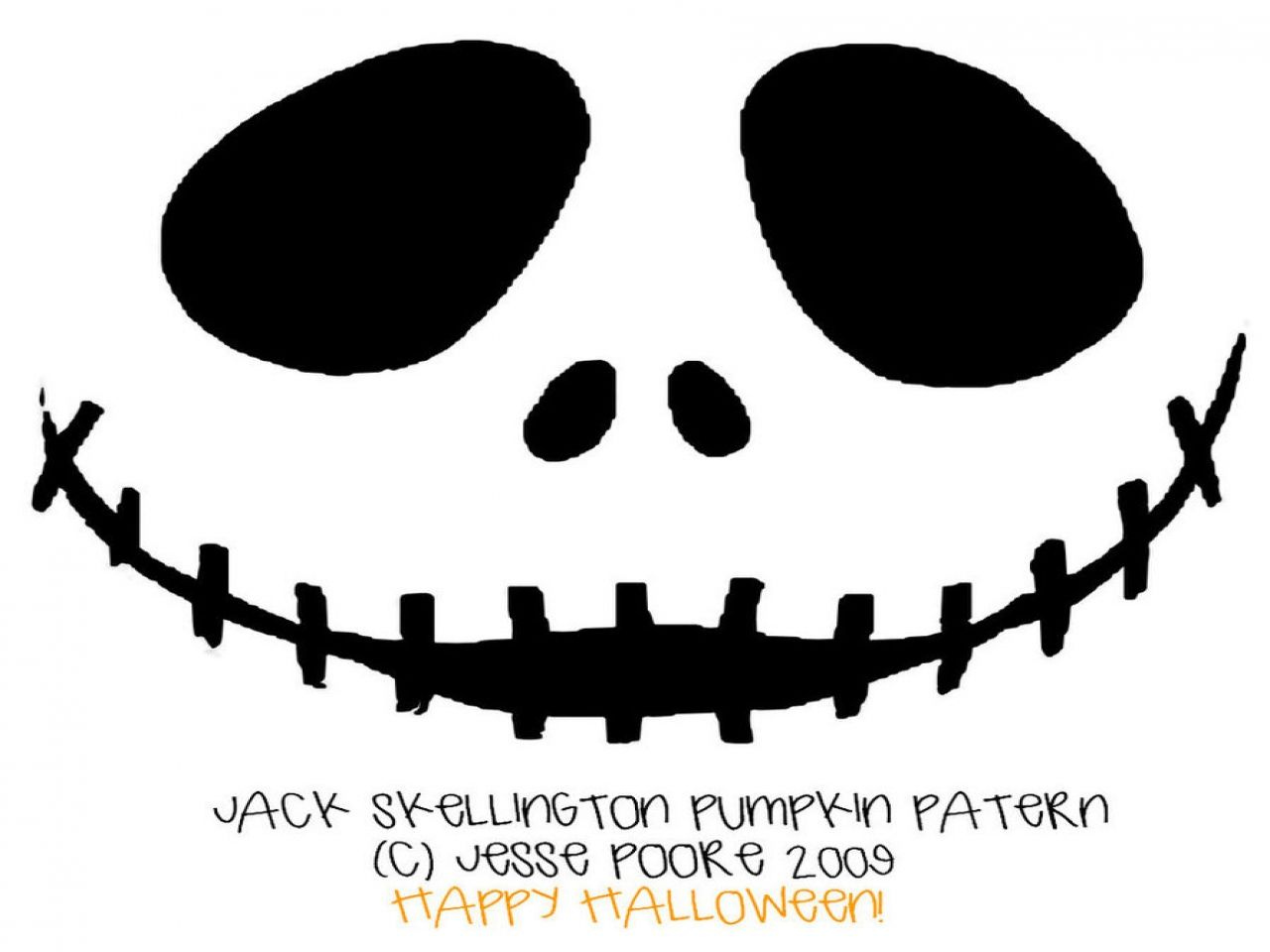 Free Printable Jack Skellington Pumpkin Carving Stencil Template in Jack Skellington Stencil Free Printable