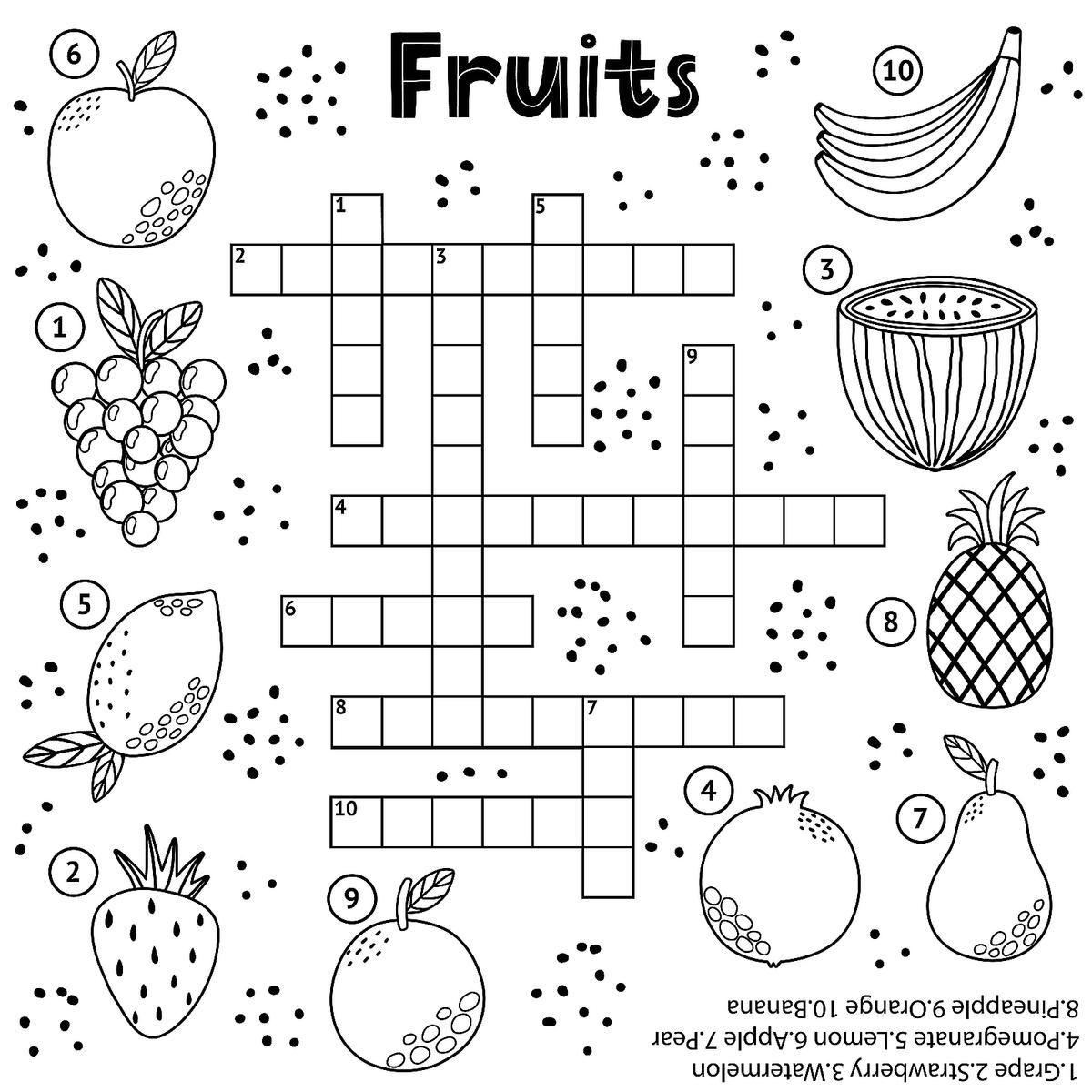 Free Printable Kids Crossword Puzzle With Fruits And Berries pertaining to Free Printable Crossword Puzzles