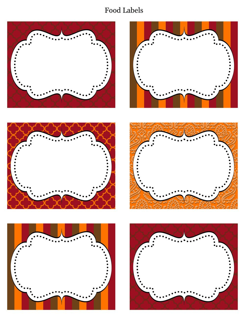 Free Printable Labels &amp;amp; Tags - For Food Buffet. Just Printed Them within Free Printable Food Tags for Buffet