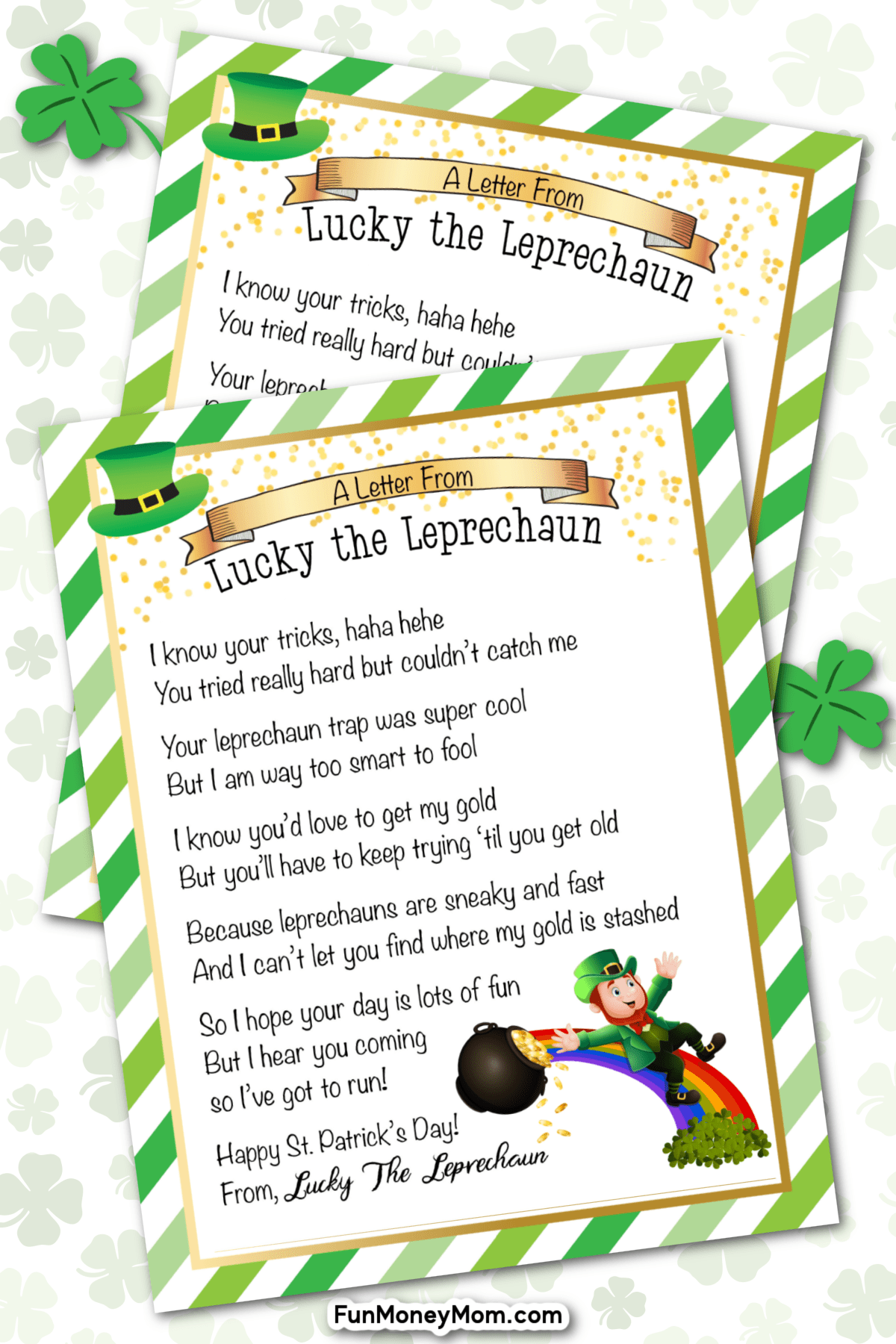 Free Printable Leprechaun Letter - Fun Money Mom inside Free Printable Leprechaun Notes