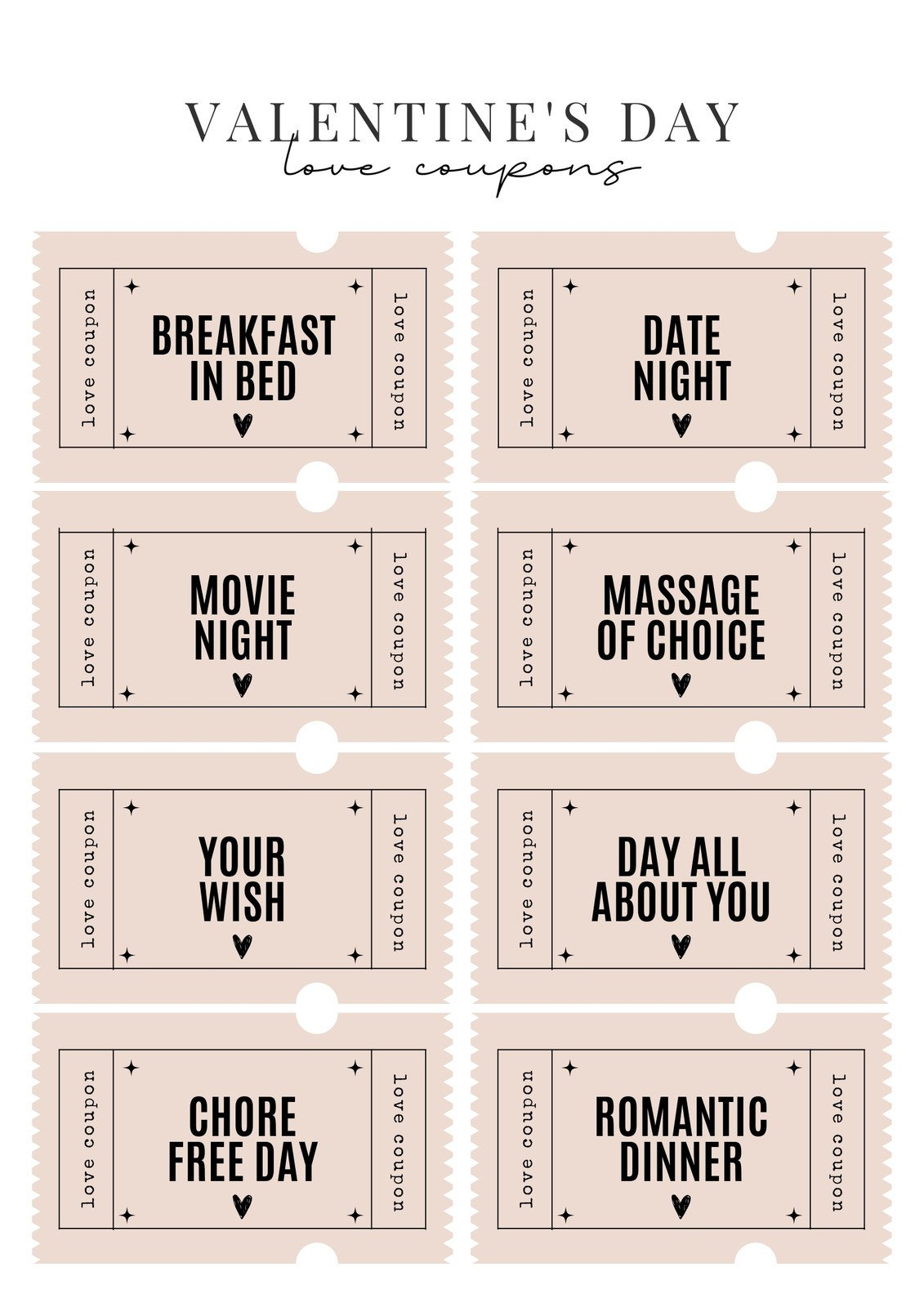 Free Printable Love Coupon Templates | Canva inside Free Printable Date Night Coupon