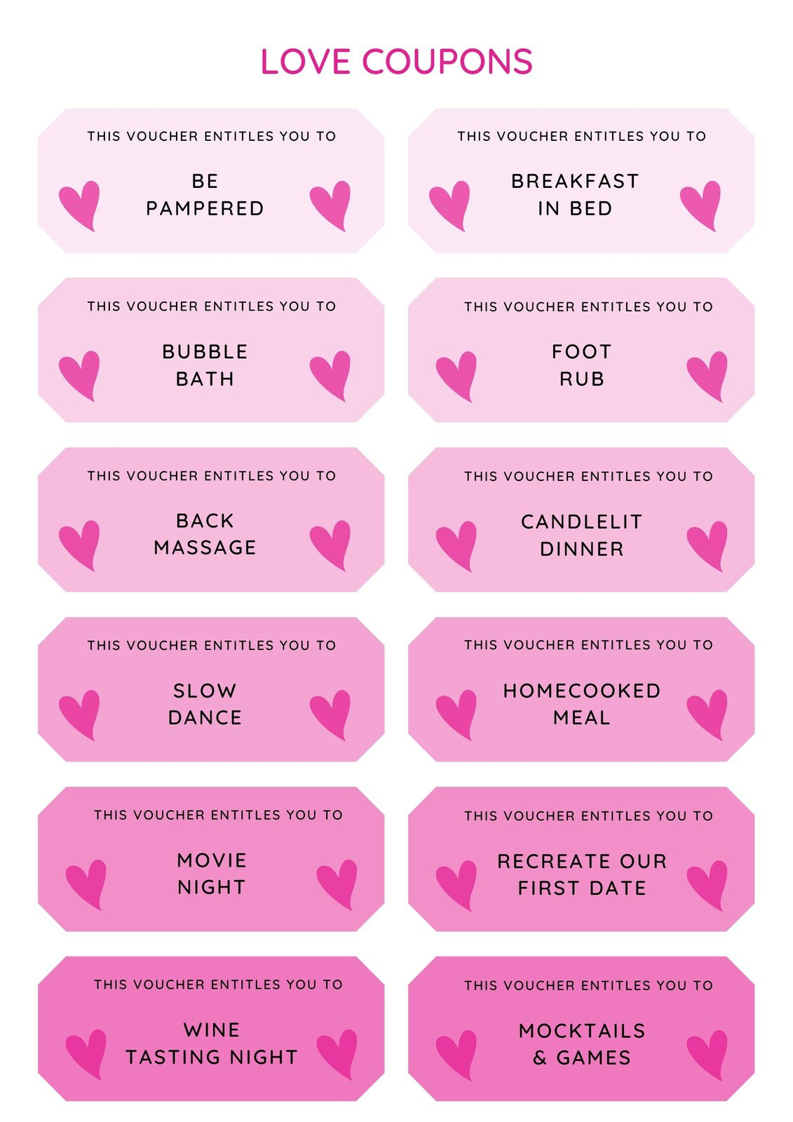 Free Printable Love Coupon Templates | Canva intended for Love Coupons for Him Printable Free