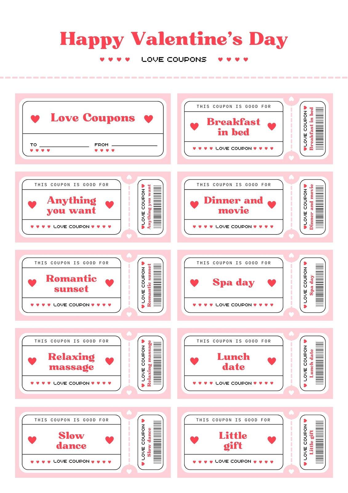 Free Printable Love Coupon Templates | Canva pertaining to Love Coupons for Him Printable Free