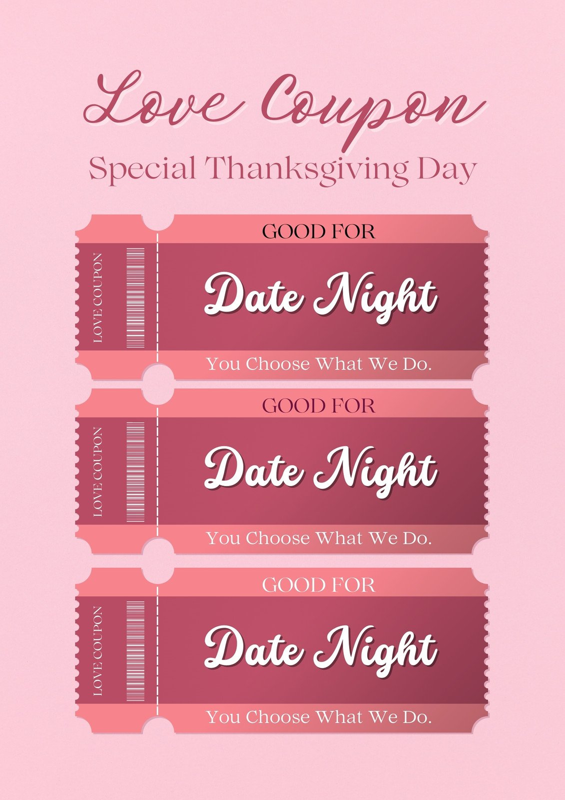 Free Printable Love Coupon Templates | Canva with Free Printable Date Night Coupon