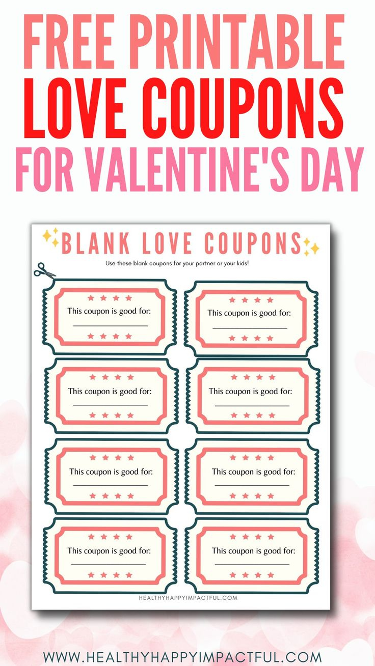 Free Printable Love Coupons Template (Instant Diy Gift) | Love with Free Printable Love Certificates for Him