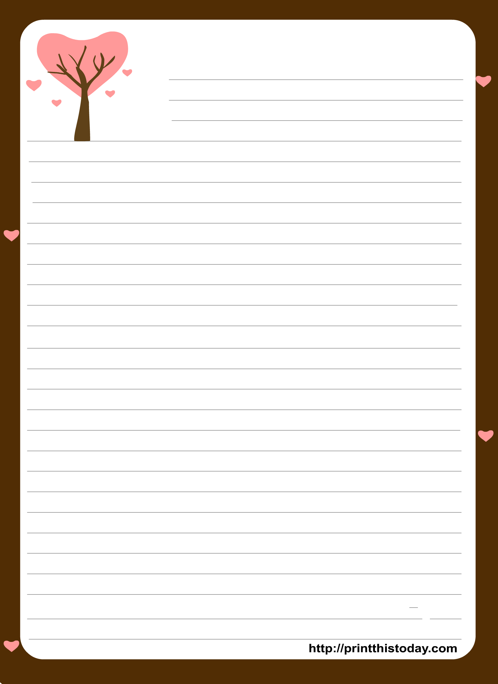 Free Printable Love Letter Pad Stationery with Free Printable Love Letter Paper
