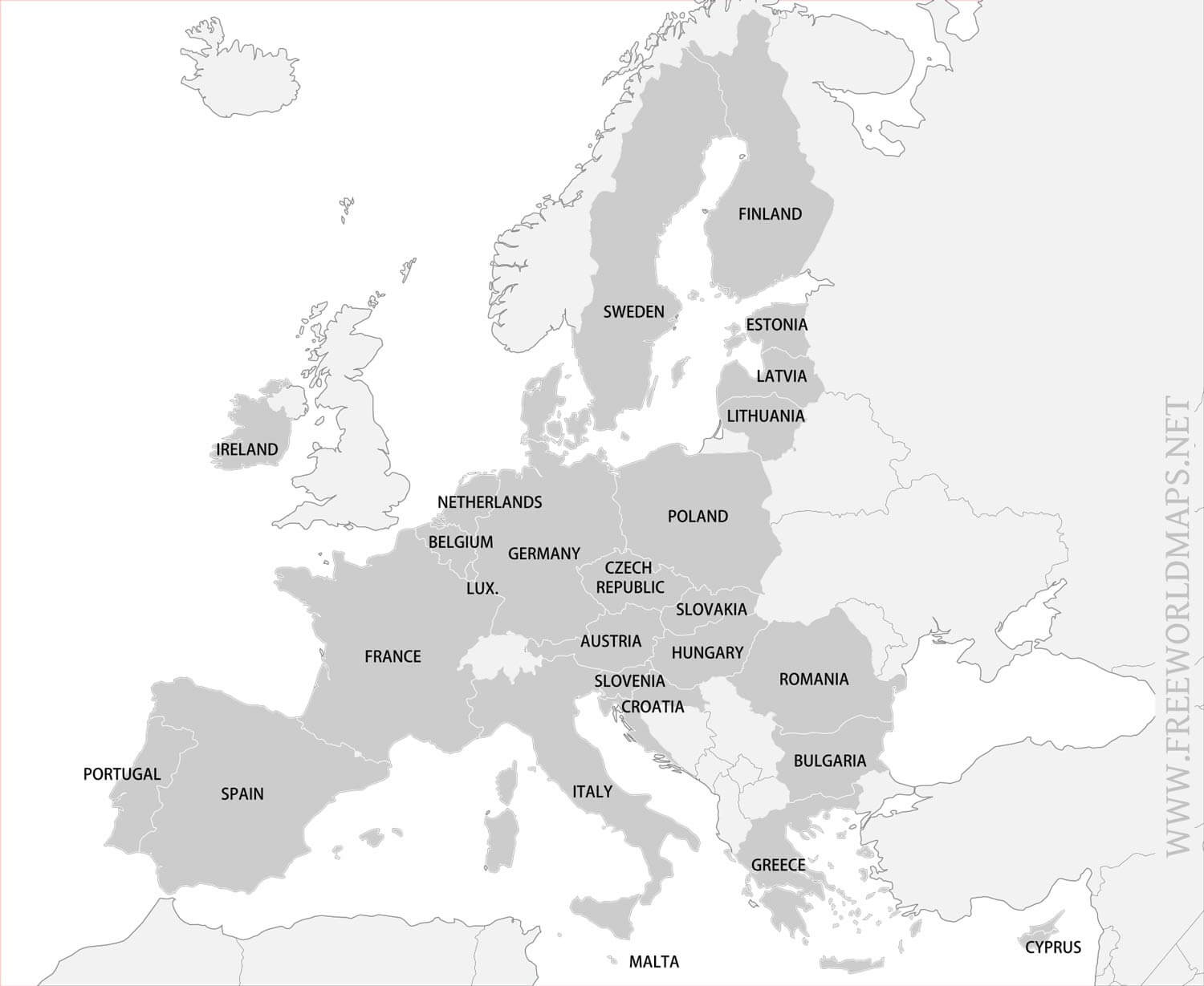 Free Printable Maps Of Europe for Free Printable Map Of Europe With Cities