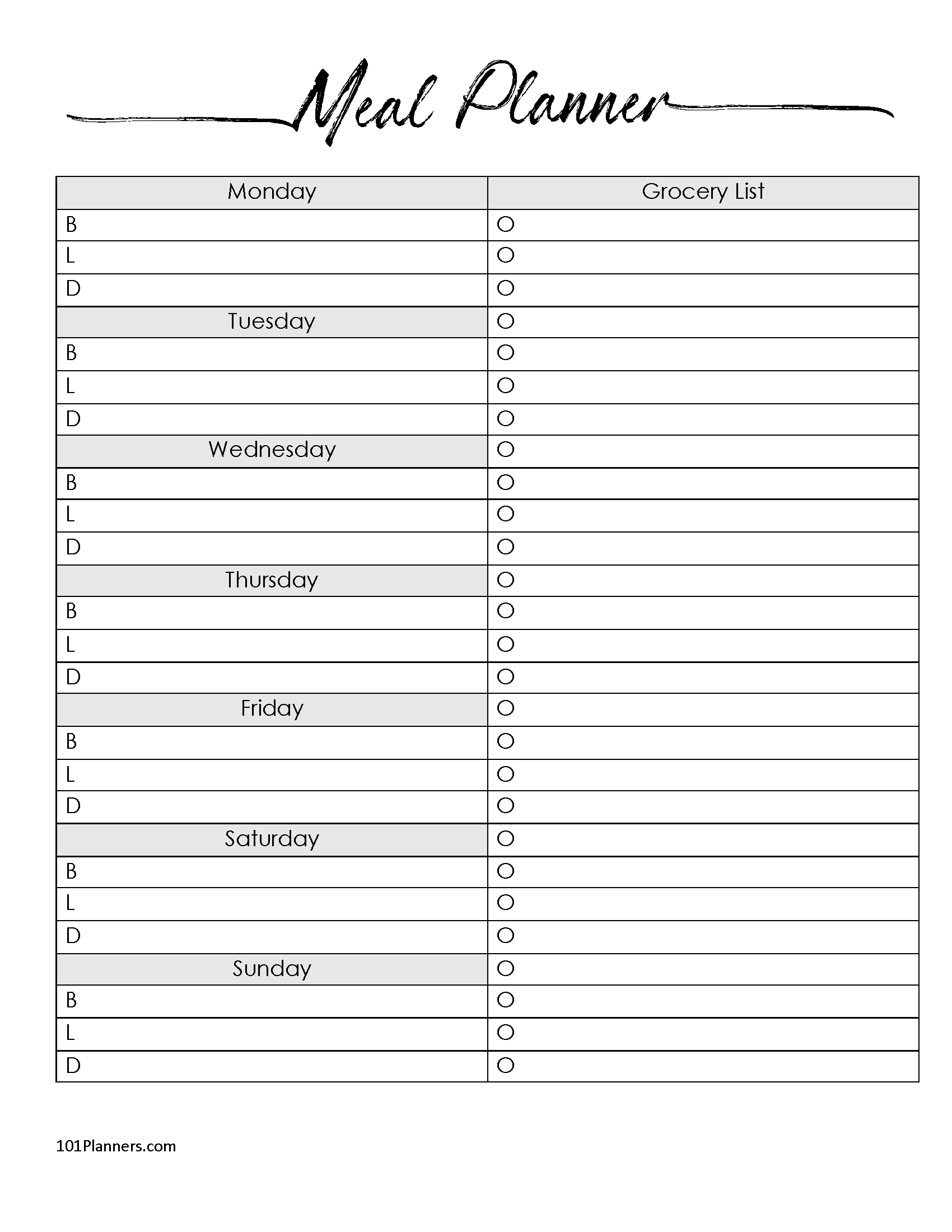 Free Printable Meal Plan Template | Customize Before You Print with regard to Free Printable Grocery List and Meal Planner