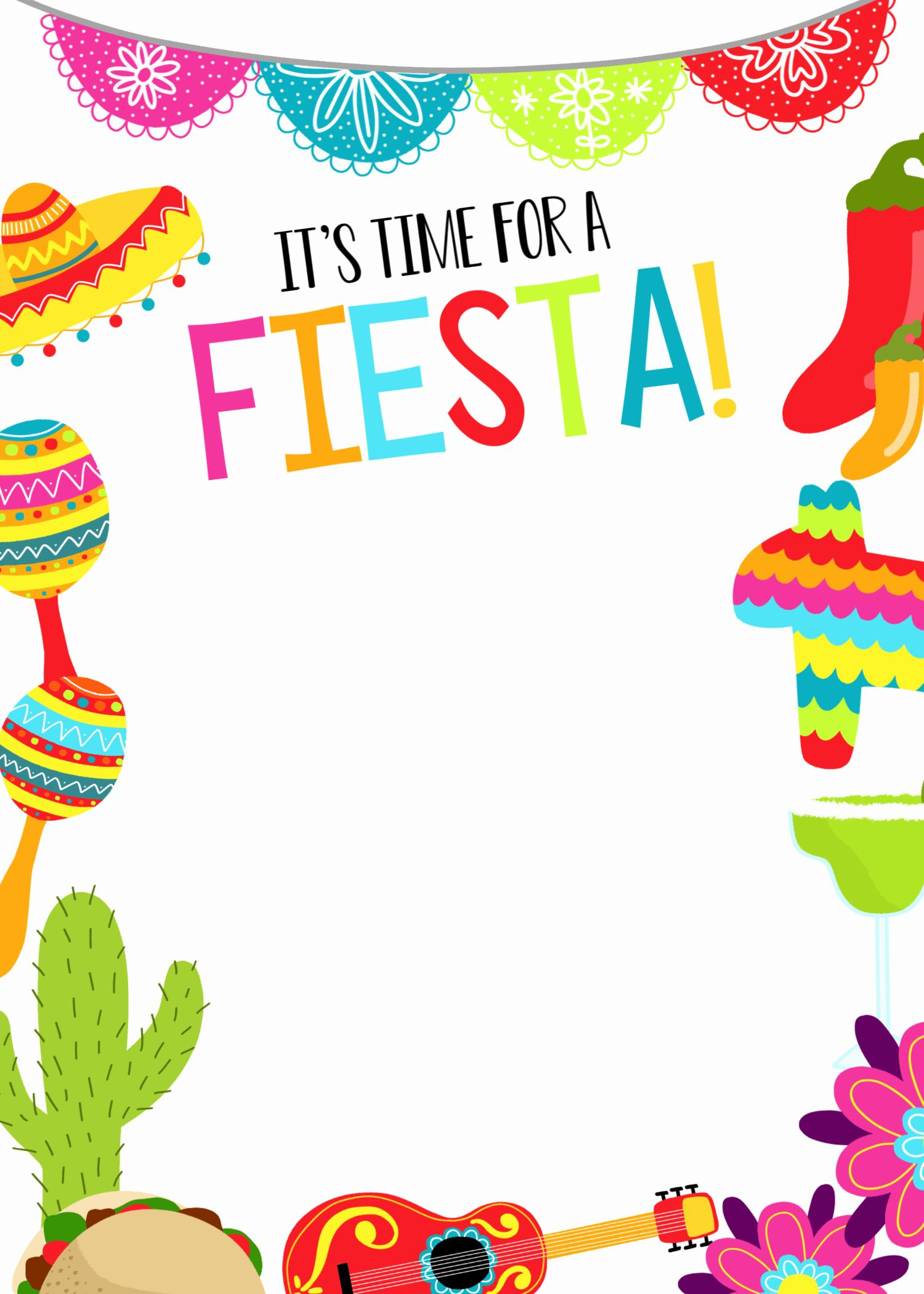 Free Printable Mexican Fiesta Invitation Template - Printable in Free Printable Fiesta Invitations