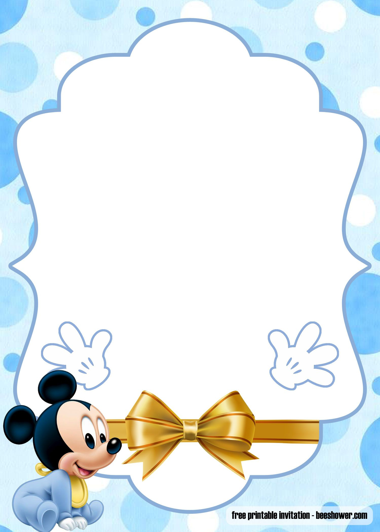 Free Printable Mickey Mouse Baby Shower Invitations Templates regarding Free Printable Baby Mickey Mouse Birthday Invitations