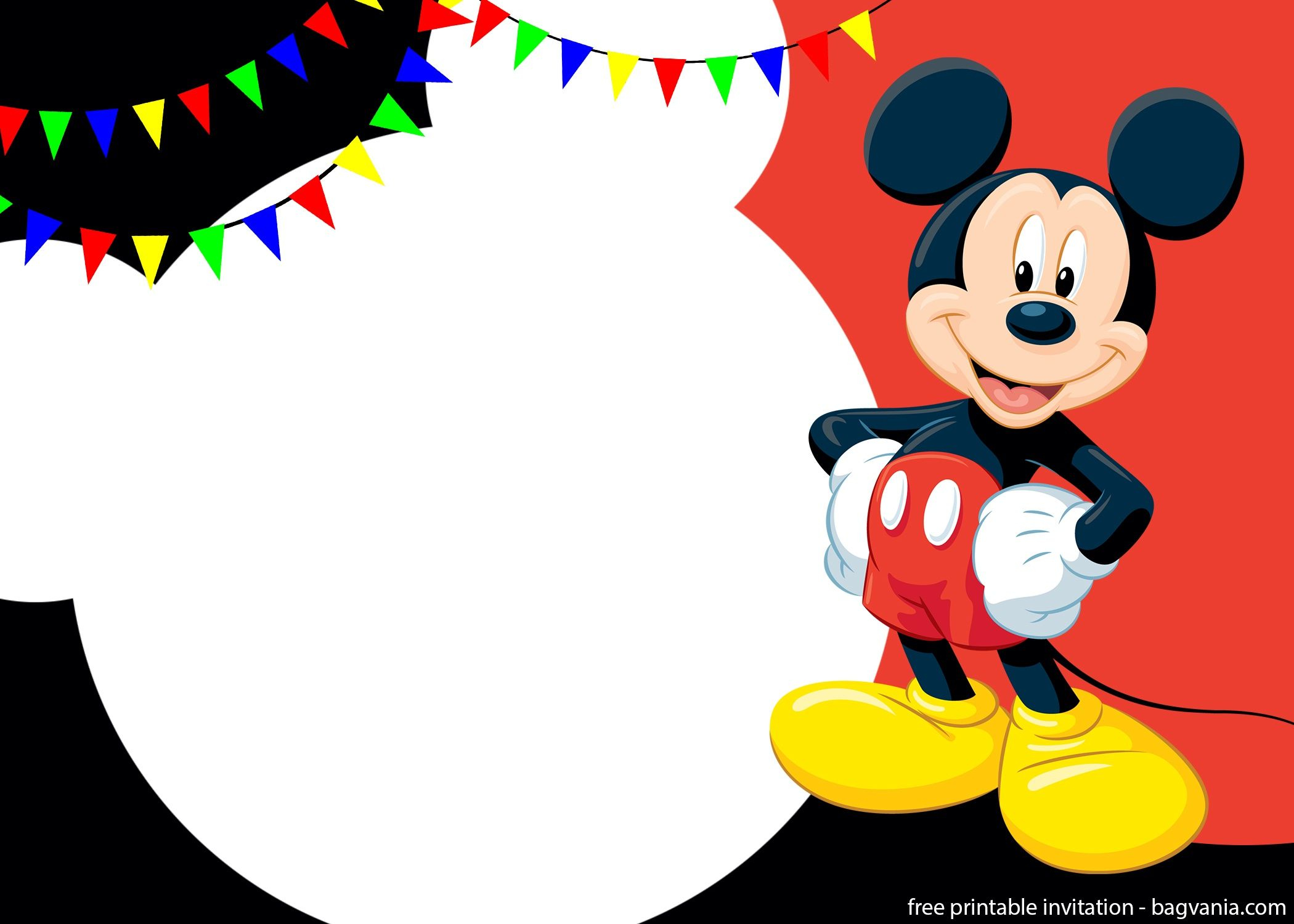 Free Printable Mickey Mouse Birthday Invitation regarding Free Mickey Mouse Printable Templates