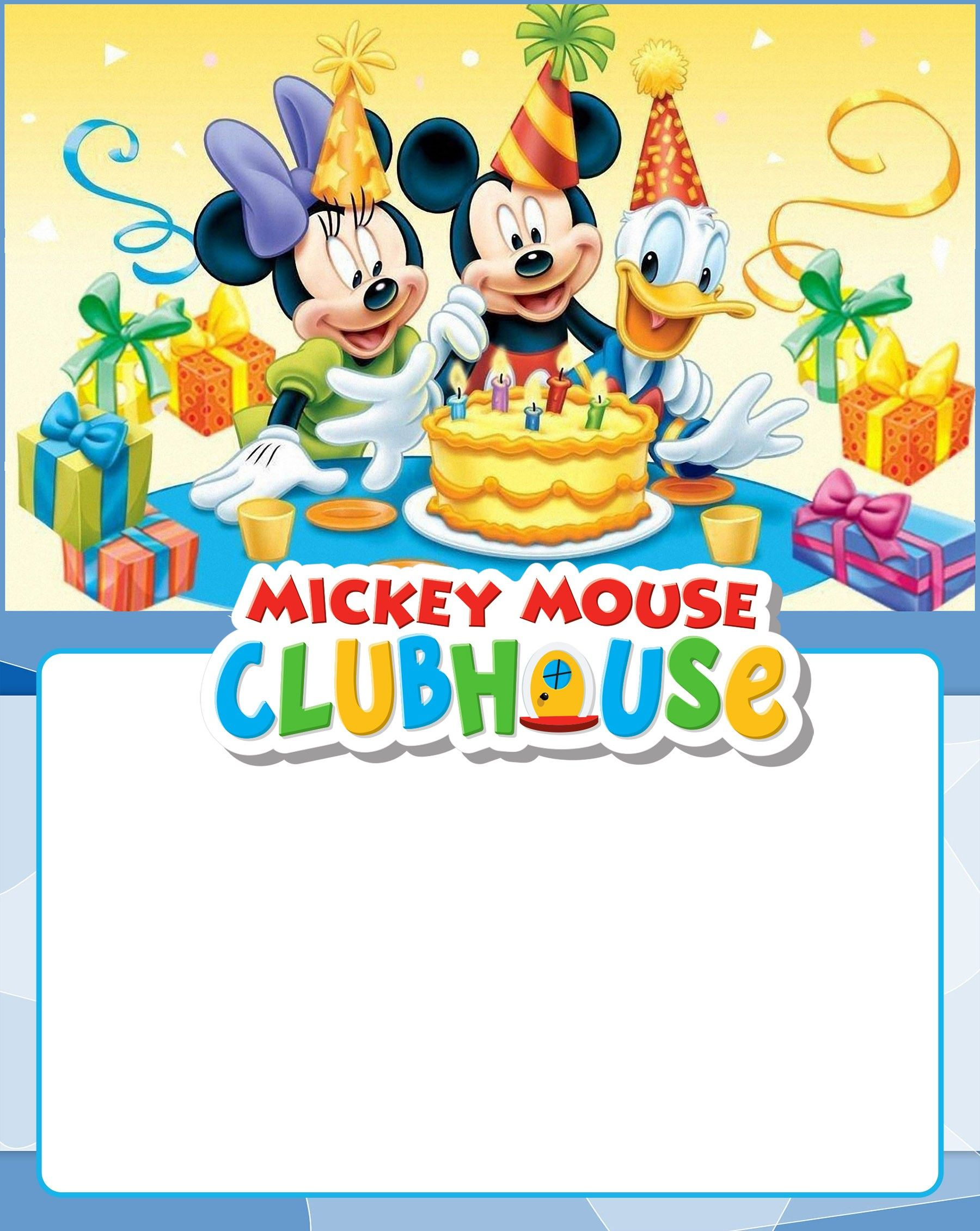 Free Printable Mickey Mouse Clubhouse Invitation for Mickey Mouse Clubhouse Free Party Printables