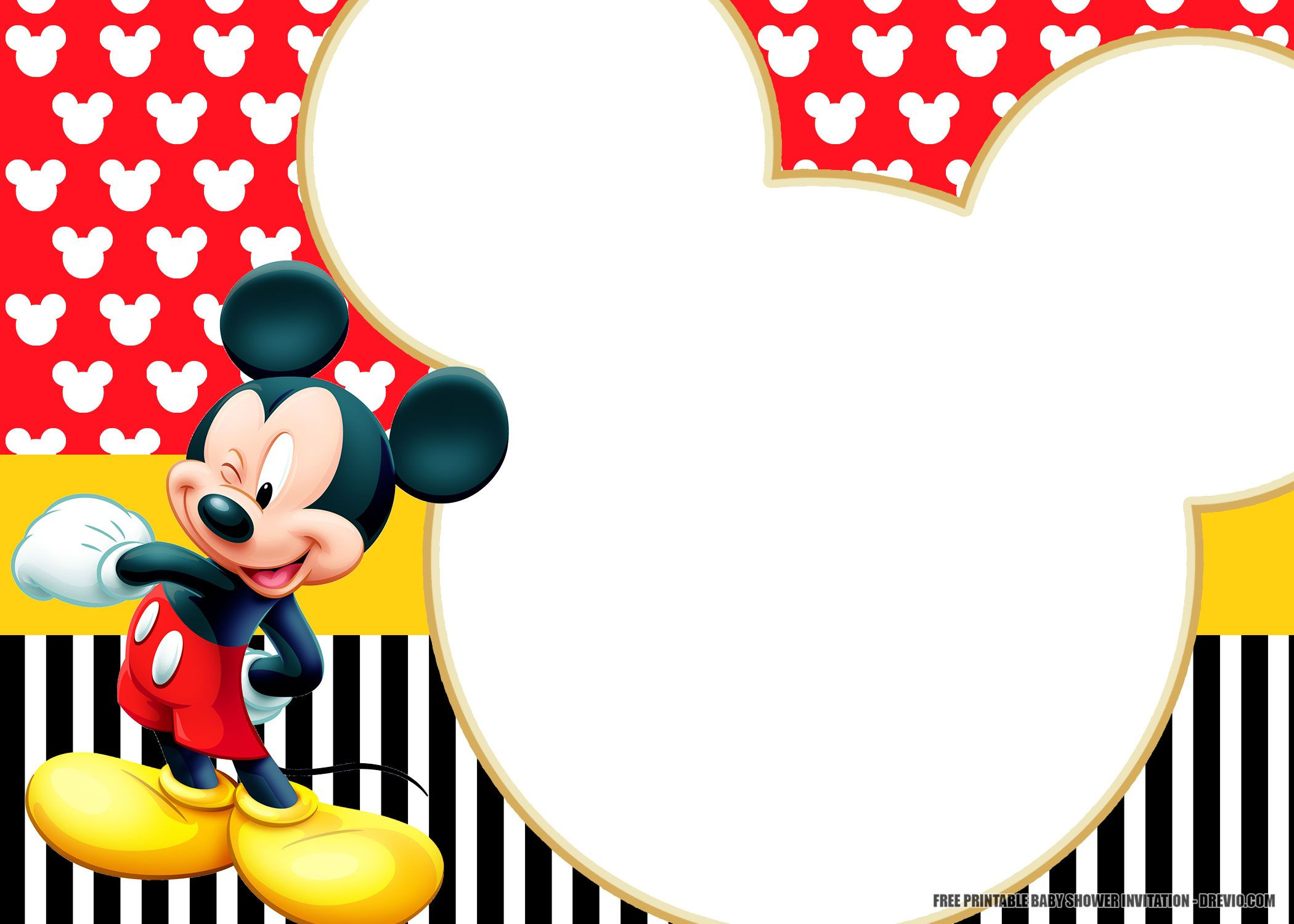 Free Printable Mickey Mouse Invitation Templates in Free Printable Mickey Mouse Birthday Invitations