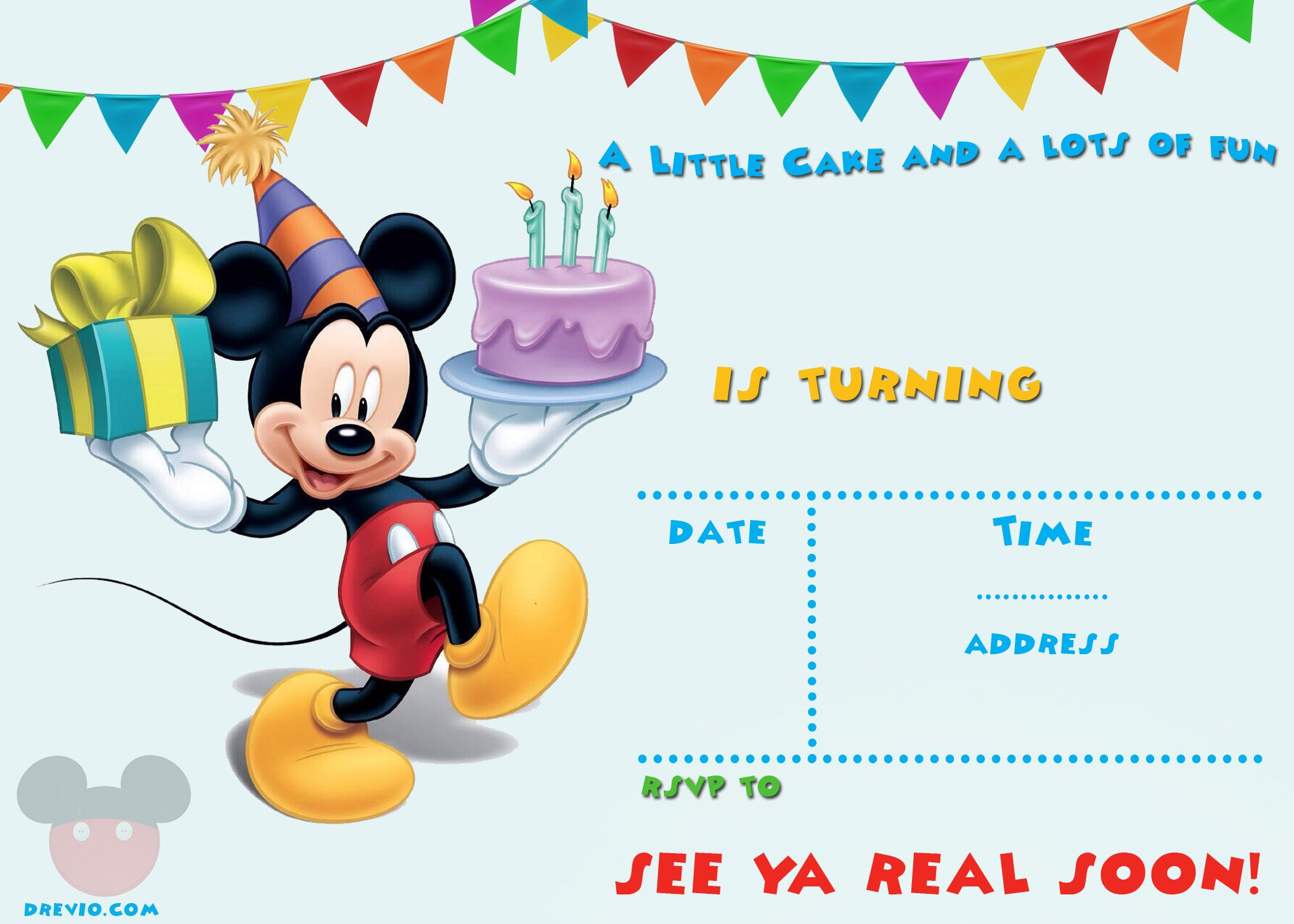 Free Printable Mickey Mouse Party Invitation Template | Mickey throughout Free Printable Mickey Mouse Birthday Invitations