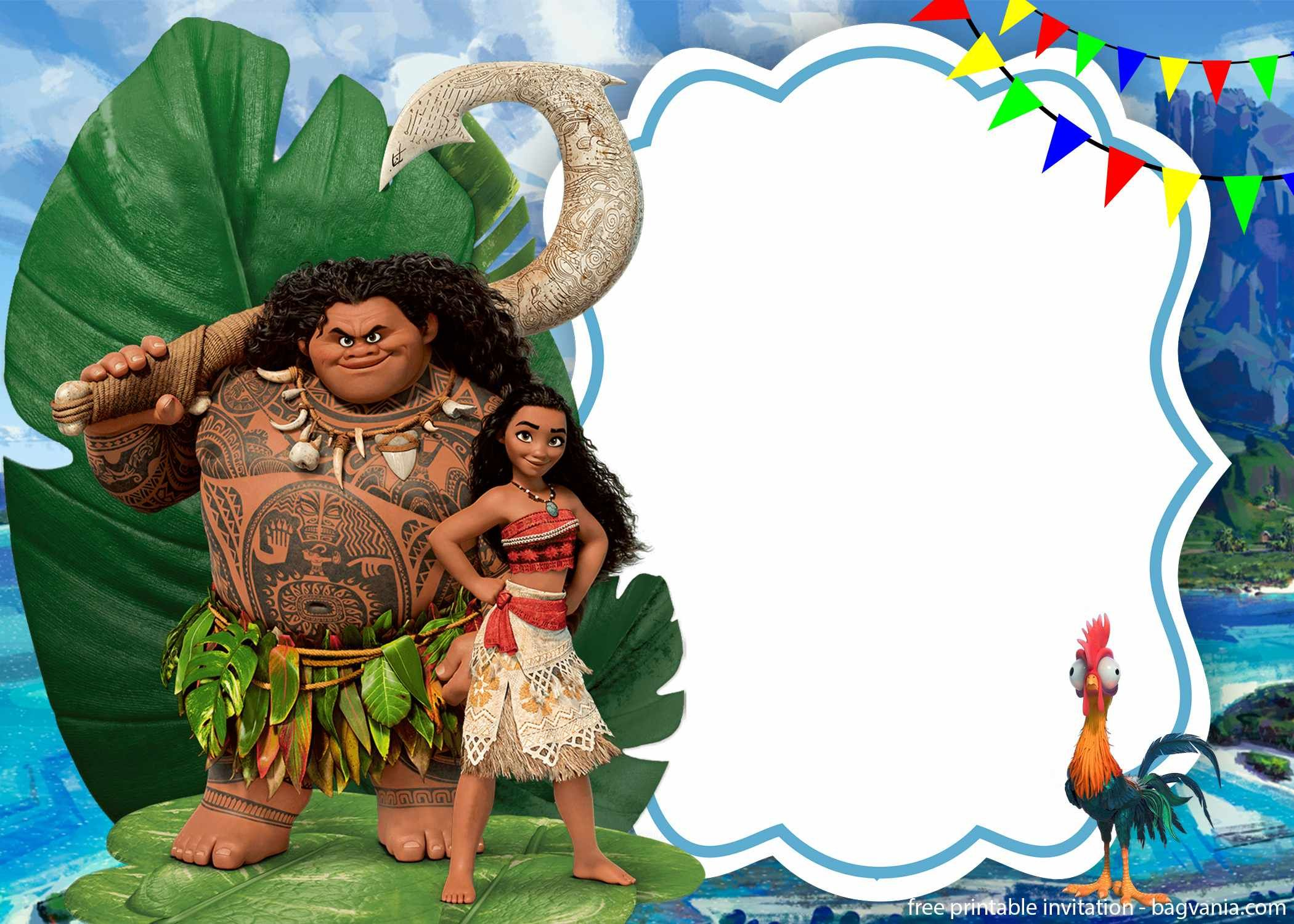 Free Printable Moana Birthday Invitation Template | Moana Birthday for Free Moana Printable Invitations