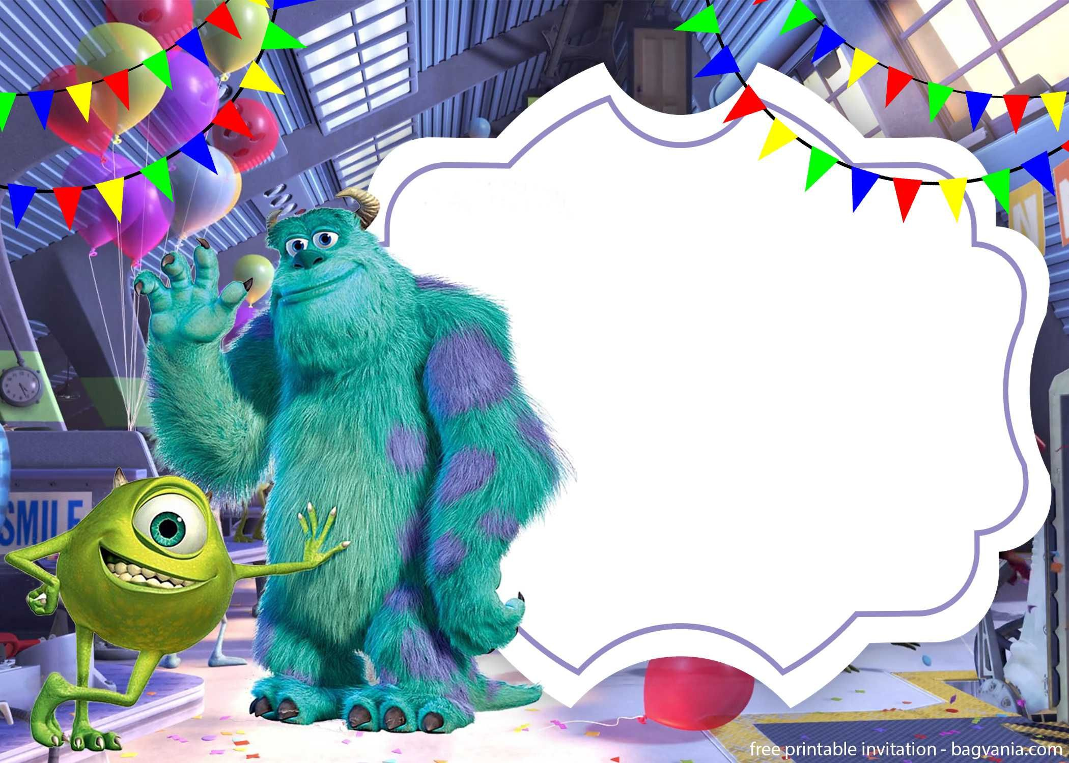 Free Printable Monster Inc. Invitation Template regarding Free Printable Monsters Inc Birthday Invitations