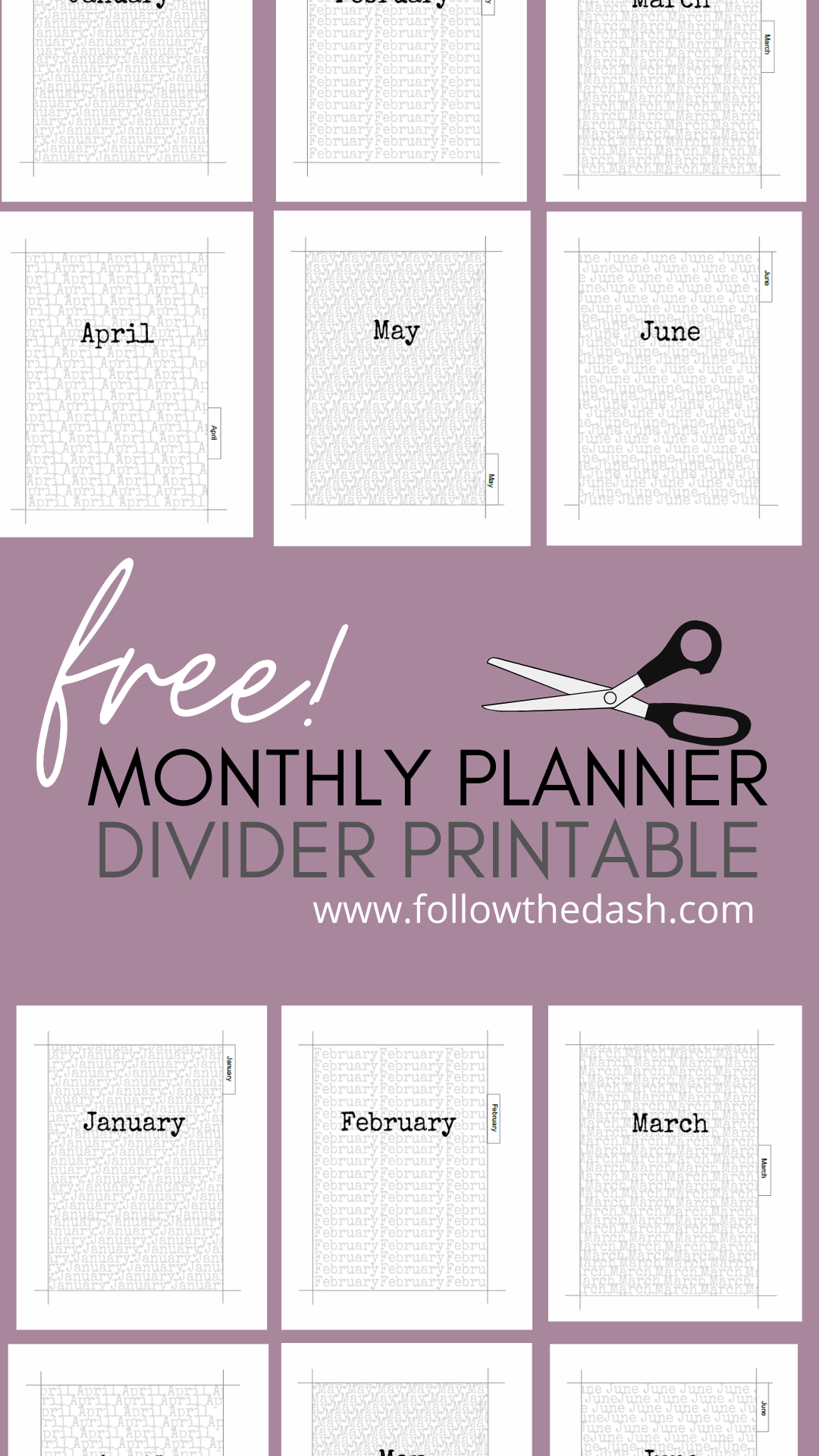 Free Printable : Monthly Planner Divider | Planner Dividers pertaining to Free Printable Dividers