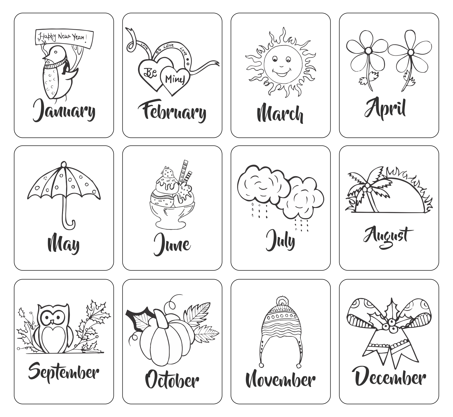 Free Printable Months Of The Year Chart with regard to Free Printable Months of the Year Chart
