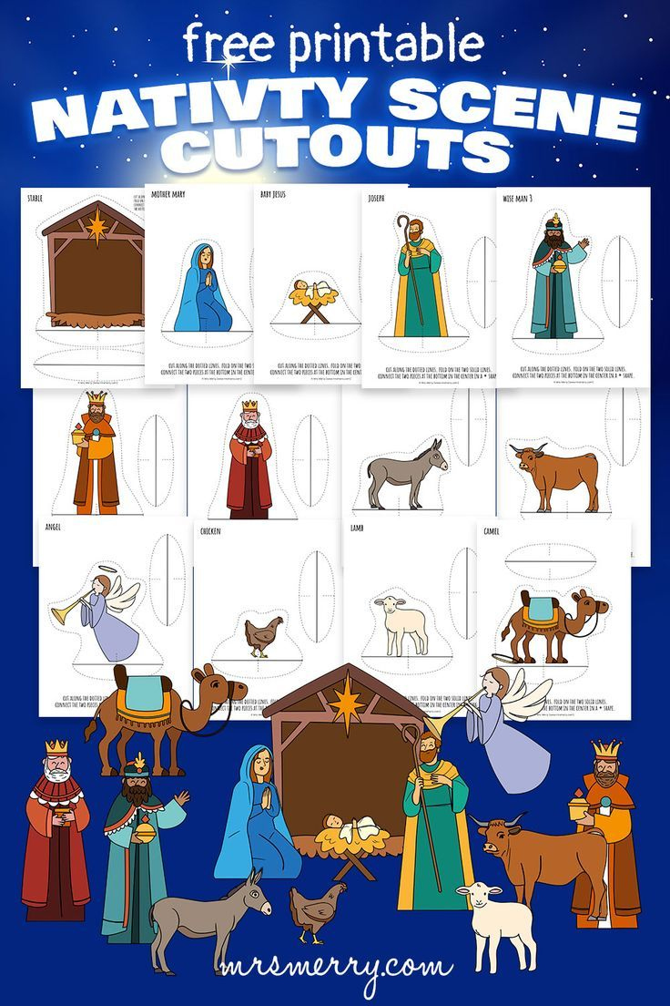 Free Printable Nativity Scene Cutouts | Mrs. Merry | Nativity throughout Free Printable Nativity Scene Pictures