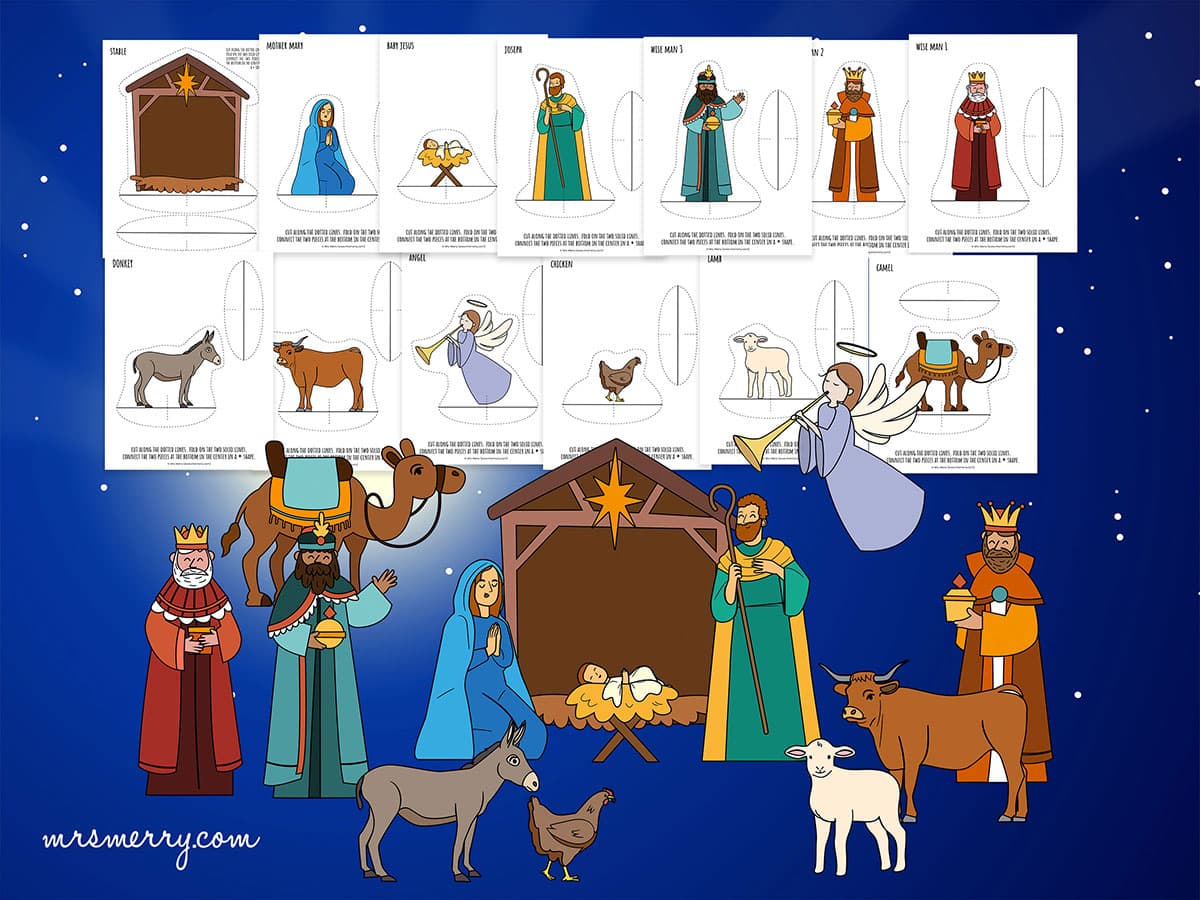 Free Printable Nativity Scene Cutouts | Mrs. Merry pertaining to Free Printable Nativity Scene Pictures