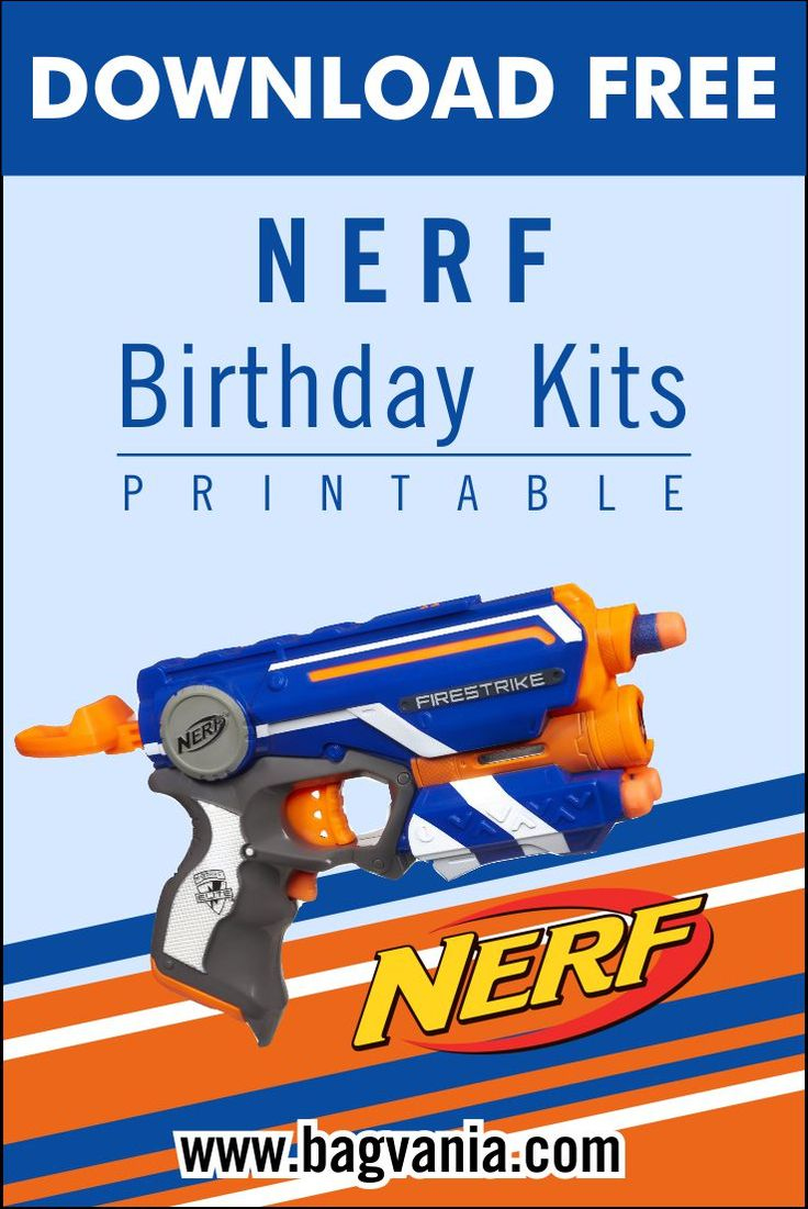 Free Printable) - Nerf Birthday Party Kits Template | Nerf Party within Free Printable Nerf