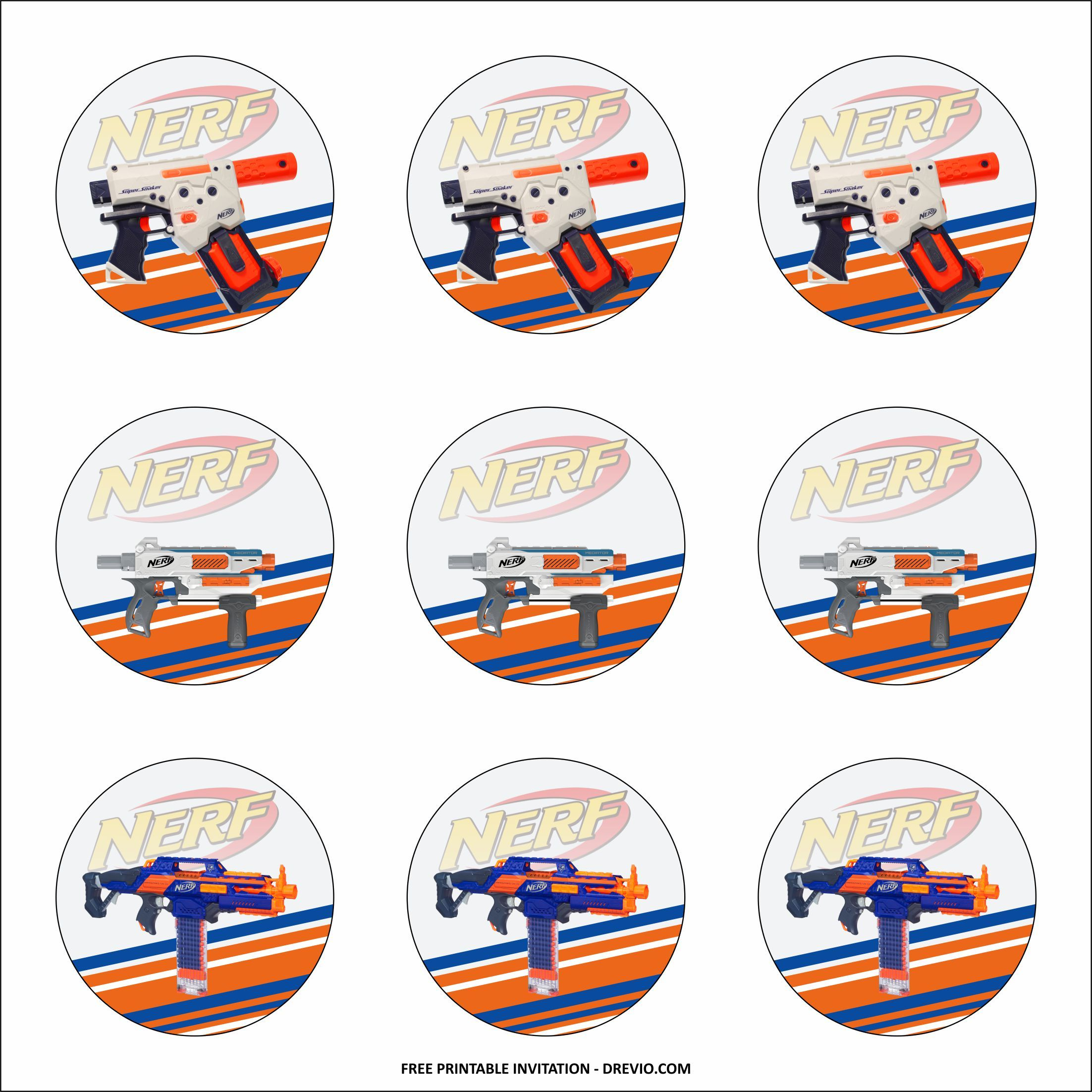 Free Printable) – Nerf Birthday Party Kits Templates: Look inside Free Nerf Printables