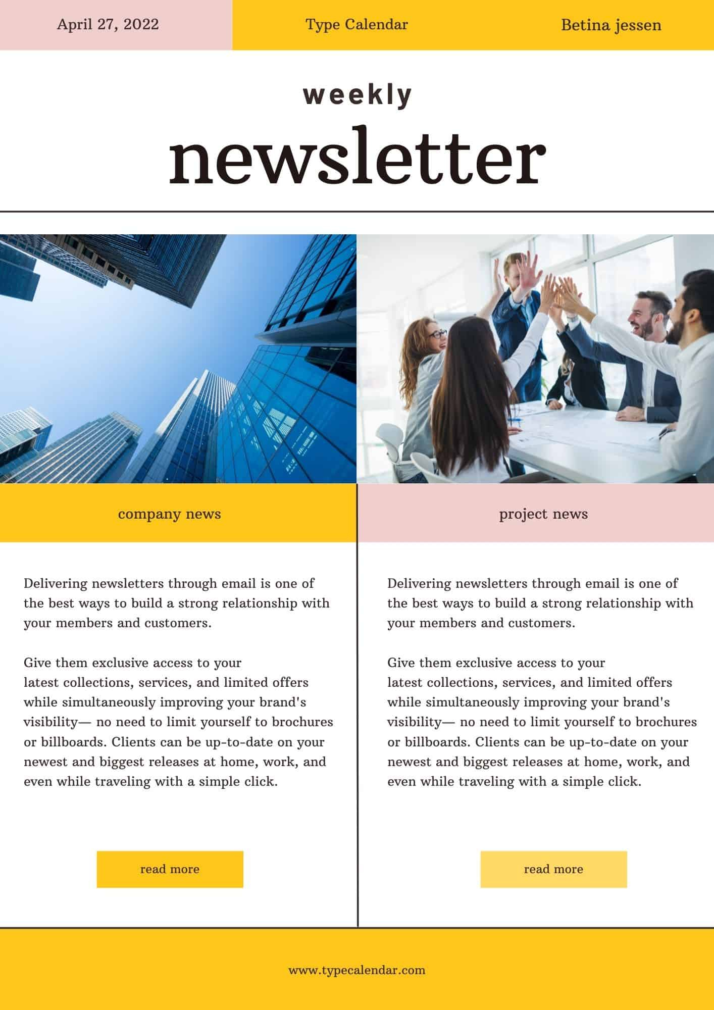 Free Printable Newsletter Templates [Editable Pdf, Word, Excel] pertaining to Free Printable Newsletter Templates