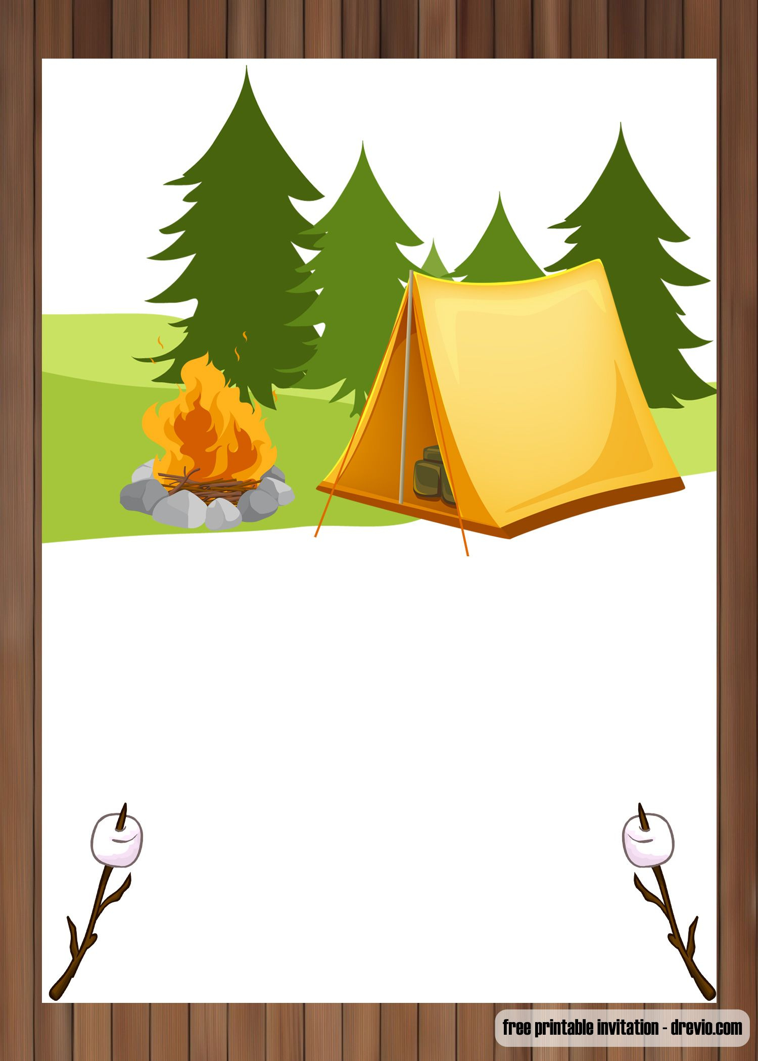 Free Printable Outdoor Camping Birthday Invitation Templates pertaining to Free Printable Camping Themed Birthday Invitations