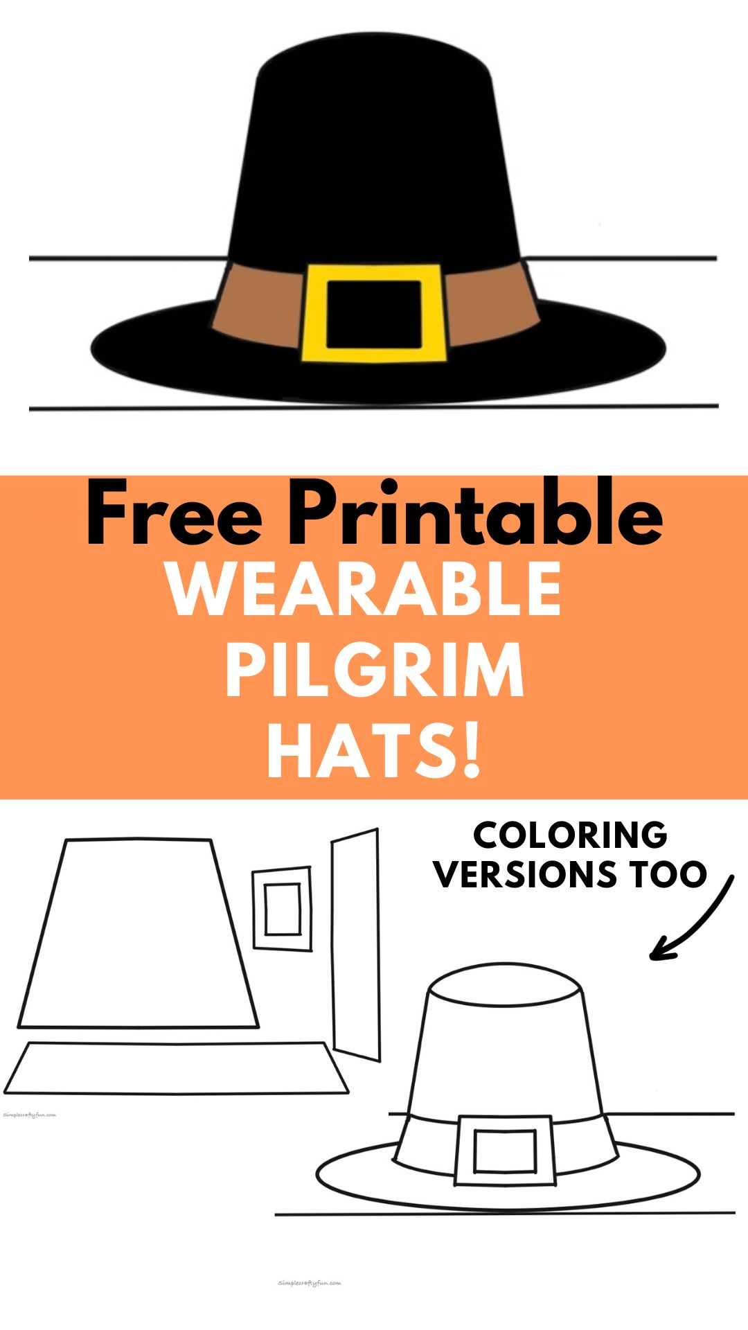 Free Printable Pilgrim Hat For Kids - in Free Printable Pilgrim Hat Pattern