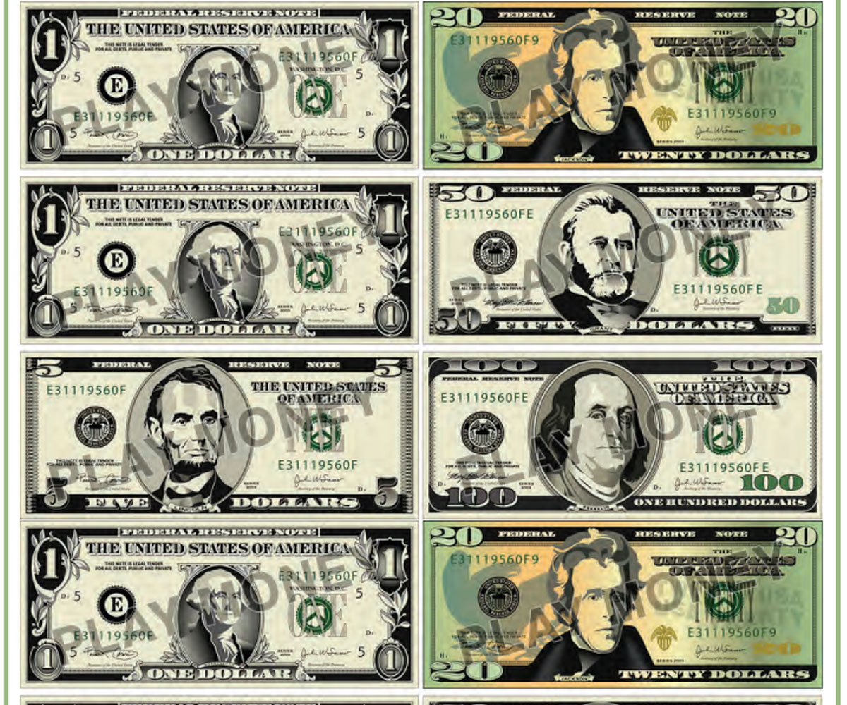 Free Printable Play Money - Familyeducation pertaining to Free Printable Play Dollar Bills