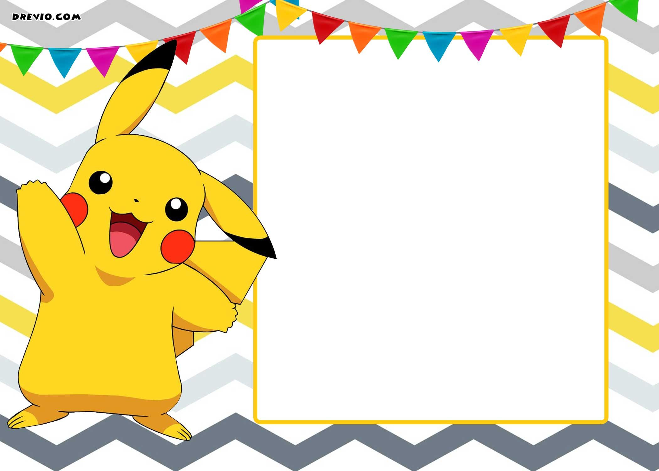 Free Printable Pokemon Invitation Templates inside Pokemon Invitations Printable Free