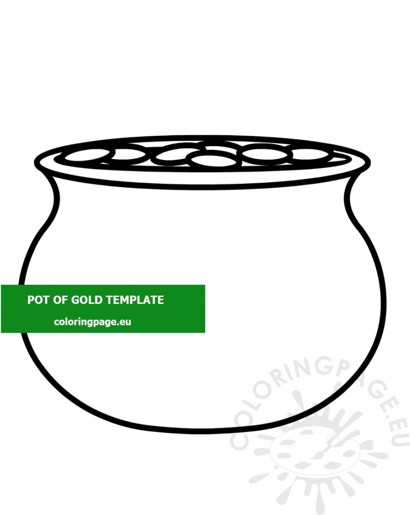 Free Printable Pot Of Gold Template | Coloring Page with Pot of Gold Template Free Printable