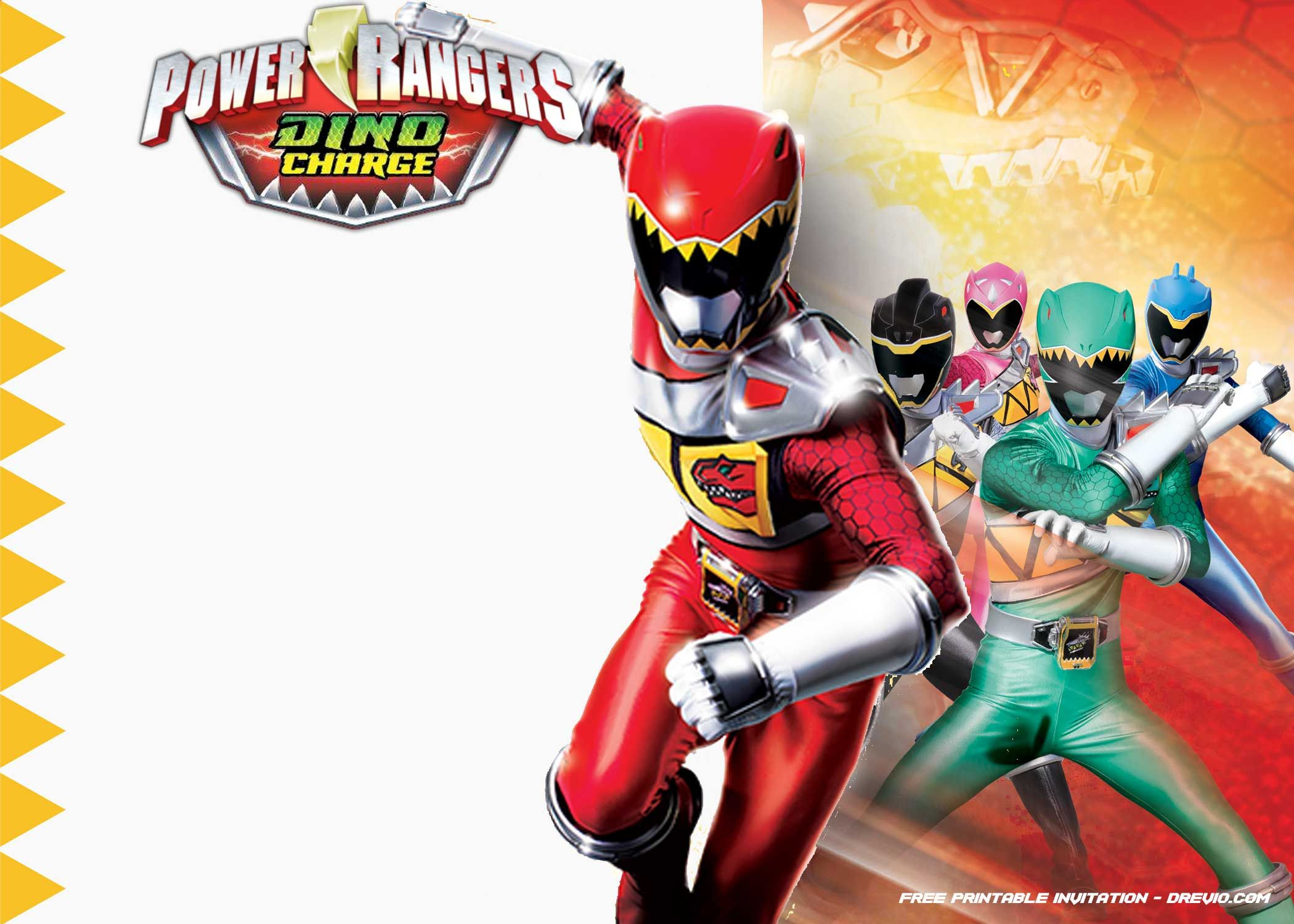 Free Printable Power Rangers Dino Charge Invitation Template throughout Free Printable Power Ranger Birthday Invitations