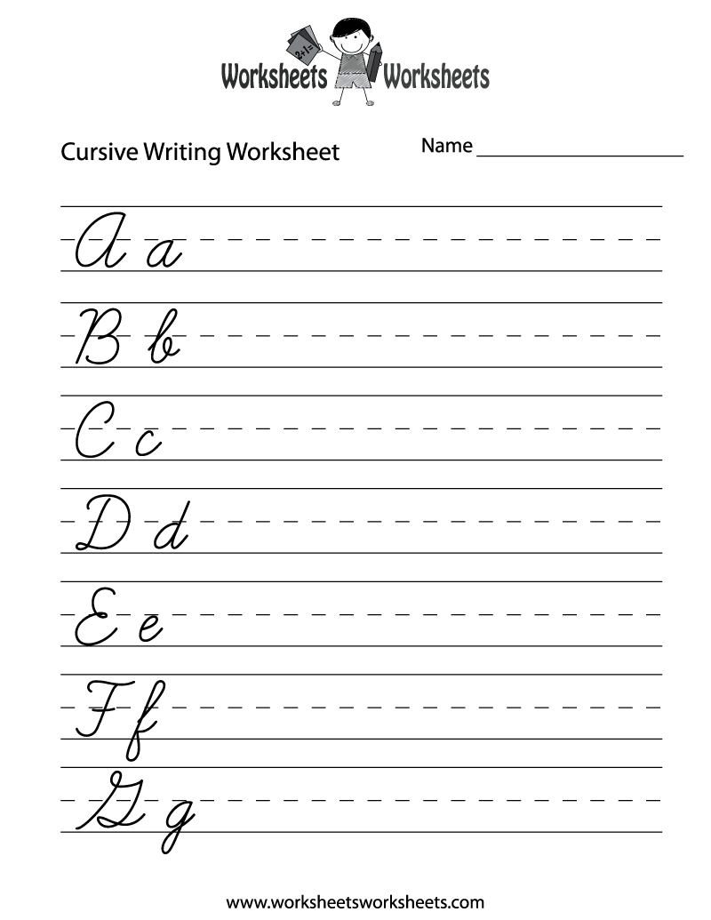 Free Printable Practice Cursive Writing Worksheet throughout Free Printable Cursive Practice