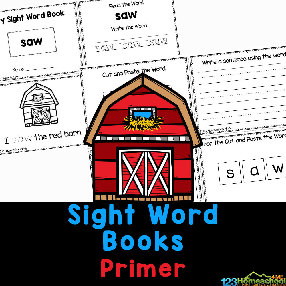 Free Printable Primer Sight Words Books For Kindergarten with Free Printable Sight Word Books