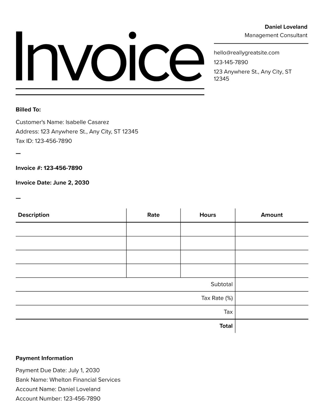 Free, Printable, Professional Invoice Templates To Customize | Canva intended for Free Printable Invoices