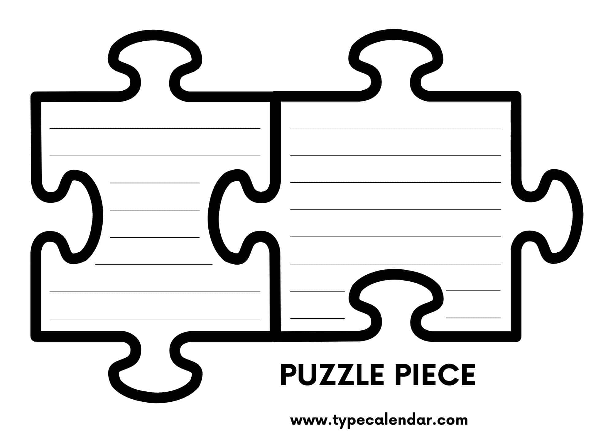 Free Printable Puzzle Piece Templates [Pdf] 4, 12, 24 Piece with regard to Free Printable Blank Puzzle Pieces