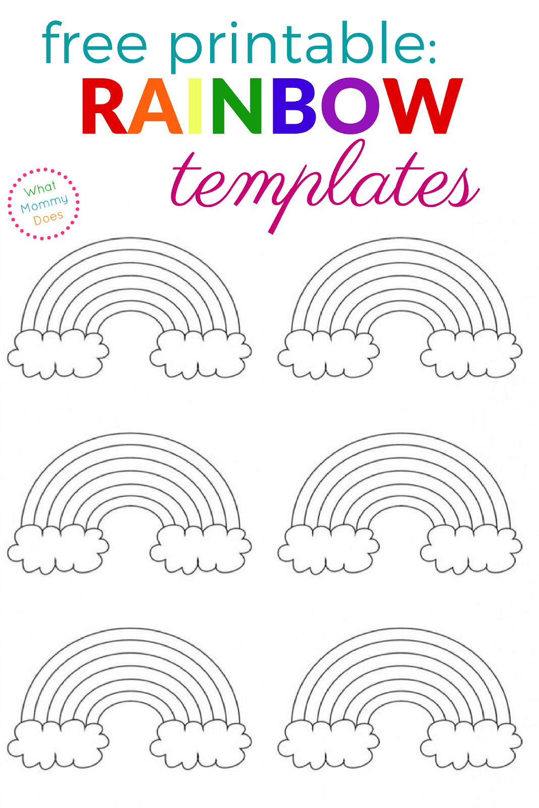 Free Printable Rainbow Templates – Large, Medium &amp;amp; Small Patterns pertaining to Free Rainbow Printables