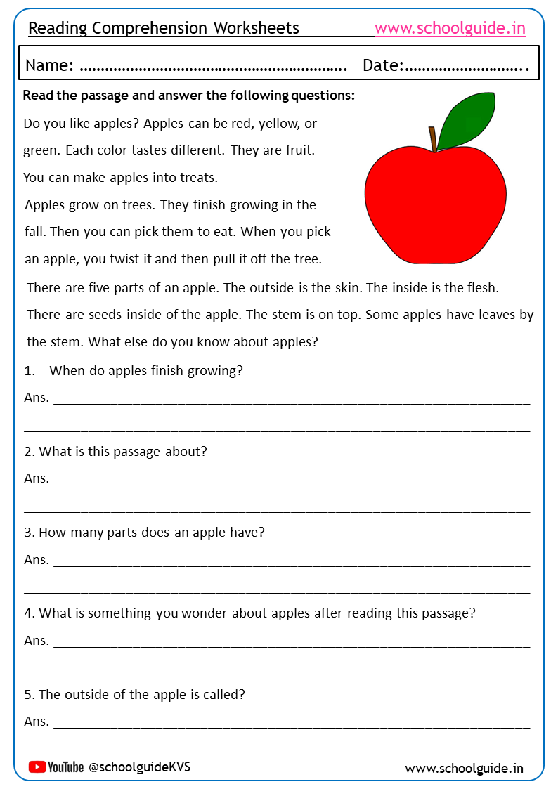 Free Printable Reading Comprehension Worksheets throughout Free Printable Comprehension Worksheets For Grade 5