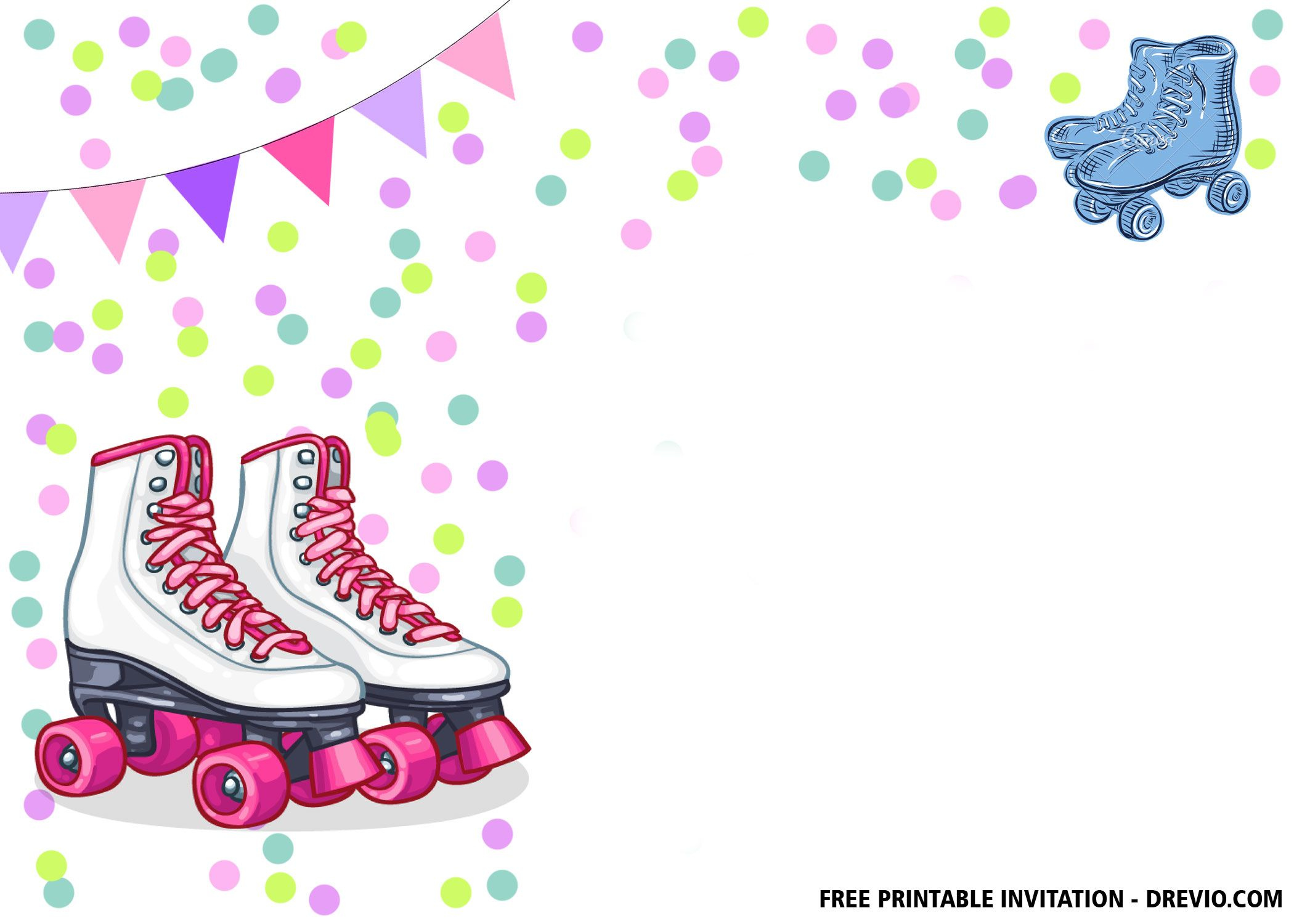 Free Printable Roller Skates Invitation Templates intended for Free Printable Roller Skate Template