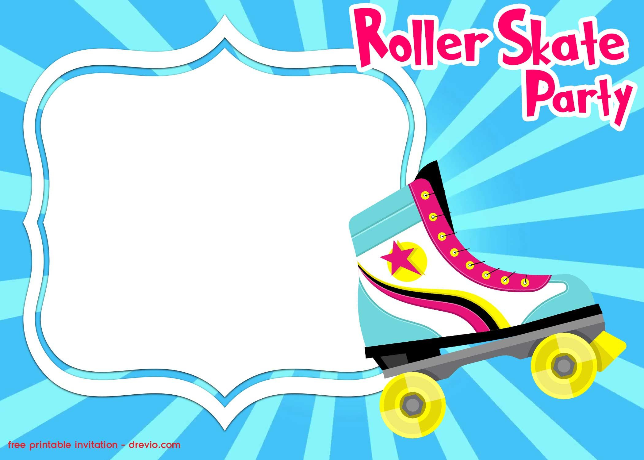 Free Printable Roller Skating Invitation Templates inside Free Printable Roller Skate Template