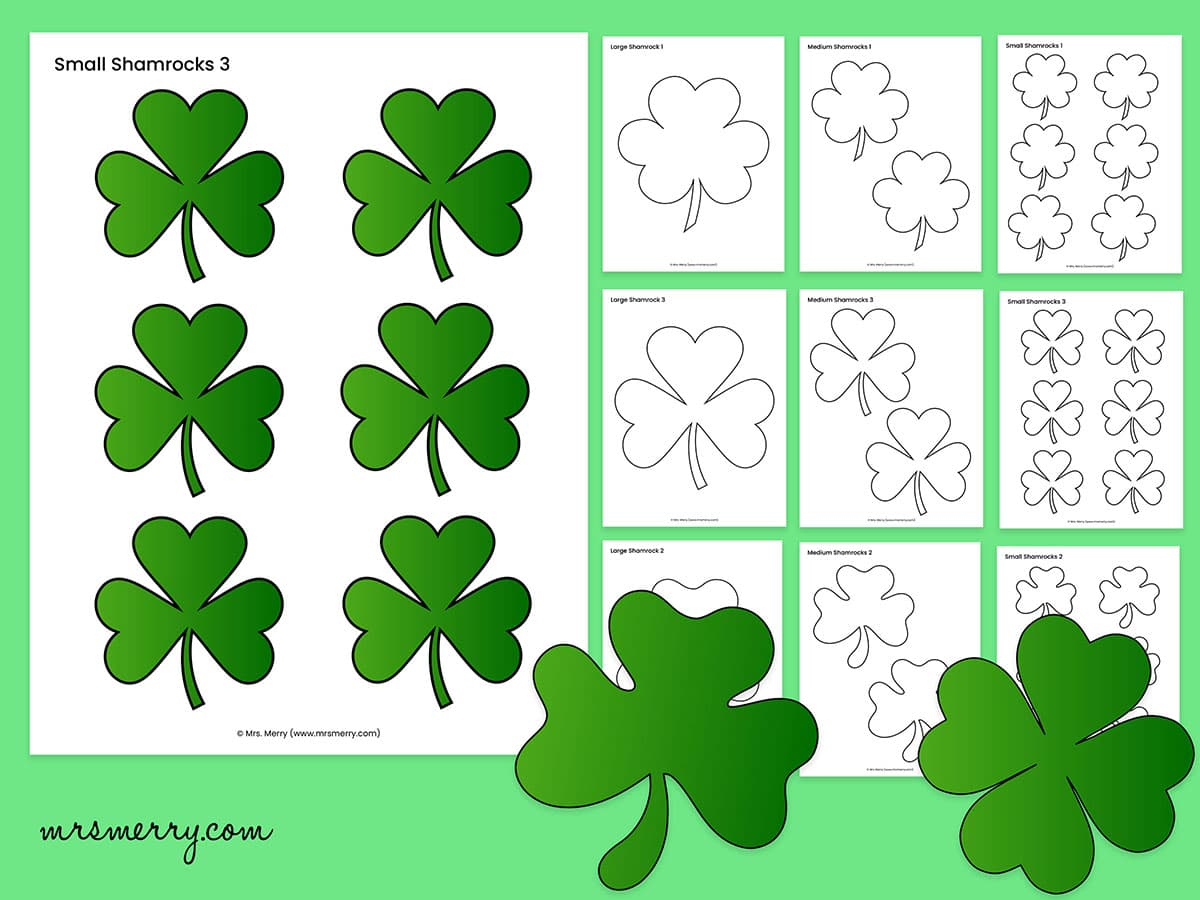 Free Printable Shamrock Templates For Crafts | Mrs. Merry in Free Printable Shamrock Cutouts