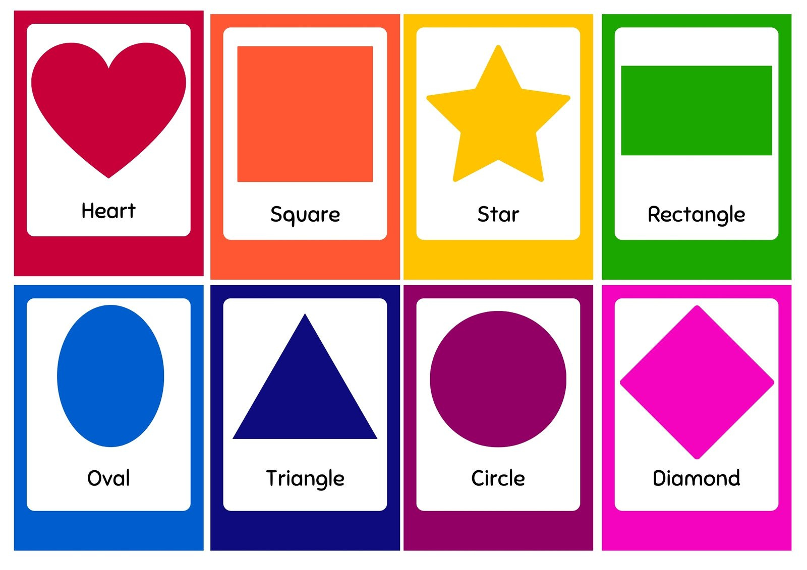 Free Printable Shapes Flashcards Templates | Canva with Large Printable Shapes Free