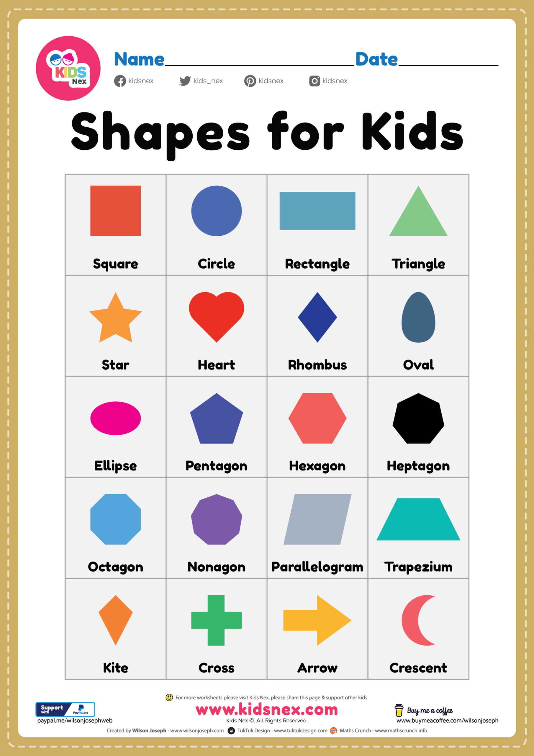 Free Printable Shapes For Kids - Preschool And Kindergarten within Free Printable Shapes