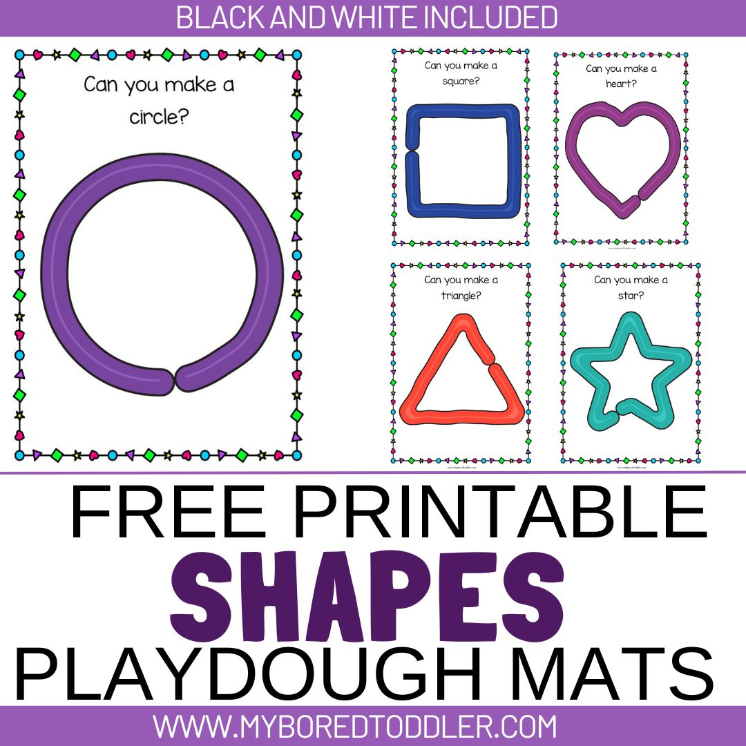 Free Printable Shapes Playdough Mats - My Bored Toddler inside Free Printable Playdough Mats