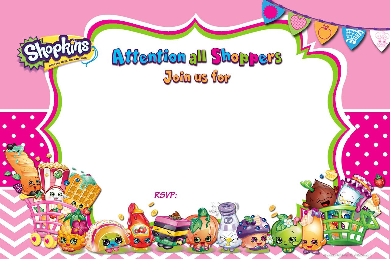 Free Printable Shopkins Birthday Invitation in Free Printable Shopkins Invitations