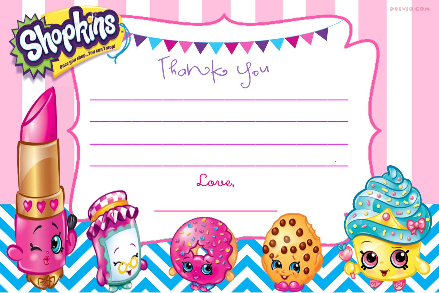 Free-Printable-Shopkins-Thank-You-Card-Template | Download in Shopkins Thank You Cards Free Printable